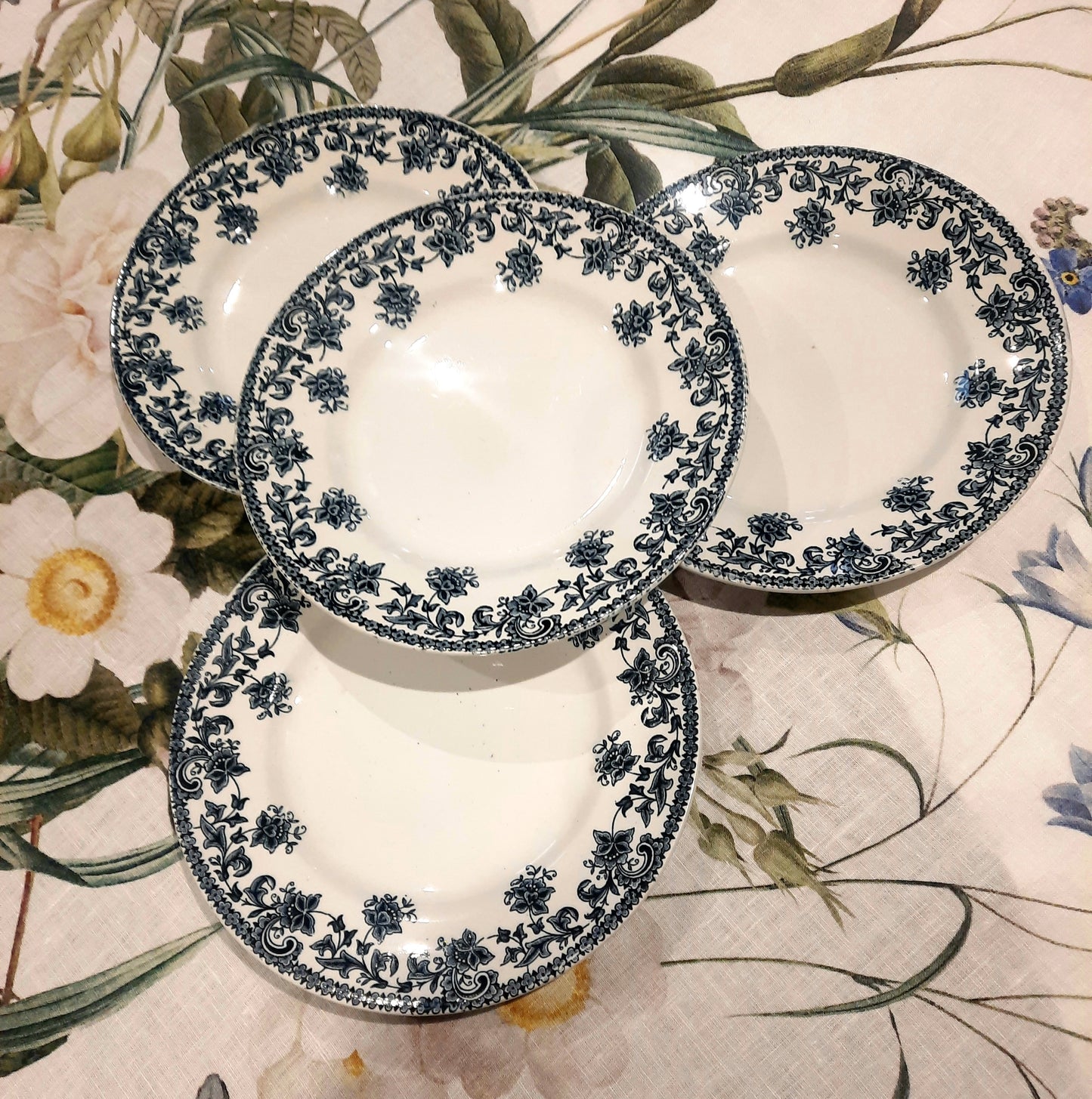 Service de 4 Assiettes Plates Saint-Amand – Modèle Jane – Terre de Fer