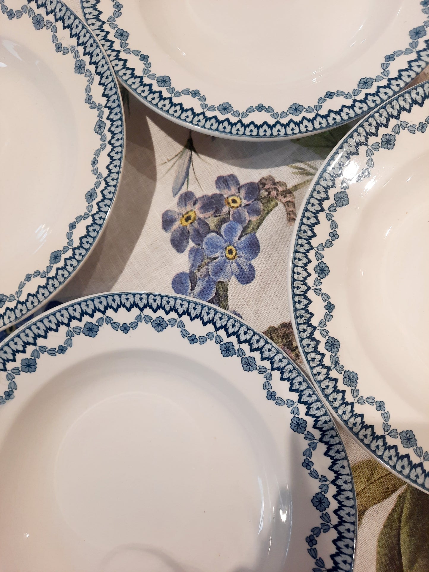 Lot de 6 assiettes creuses Sarreguemines – Modèle "Arras" – 23 cm