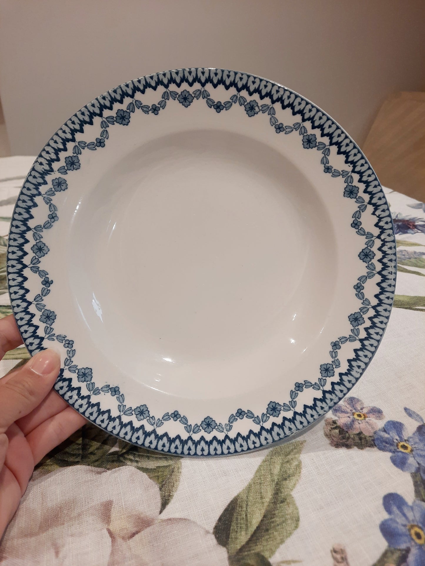 Lot de 6 assiettes creuses Sarreguemines – Modèle "Arras" – 23 cm