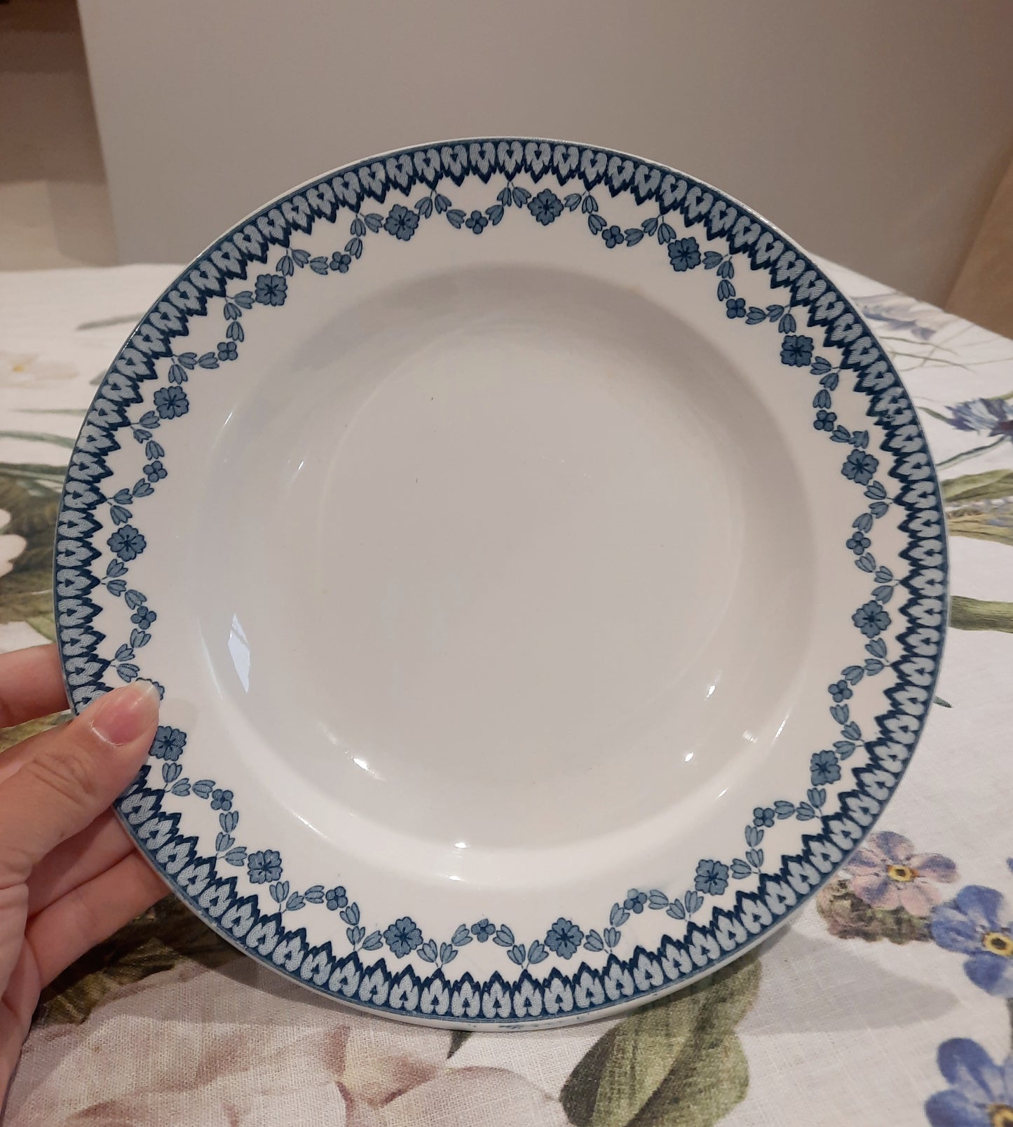 Lot de 6 assiettes creuses Sarreguemines – Modèle "Arras" – 23 cm
