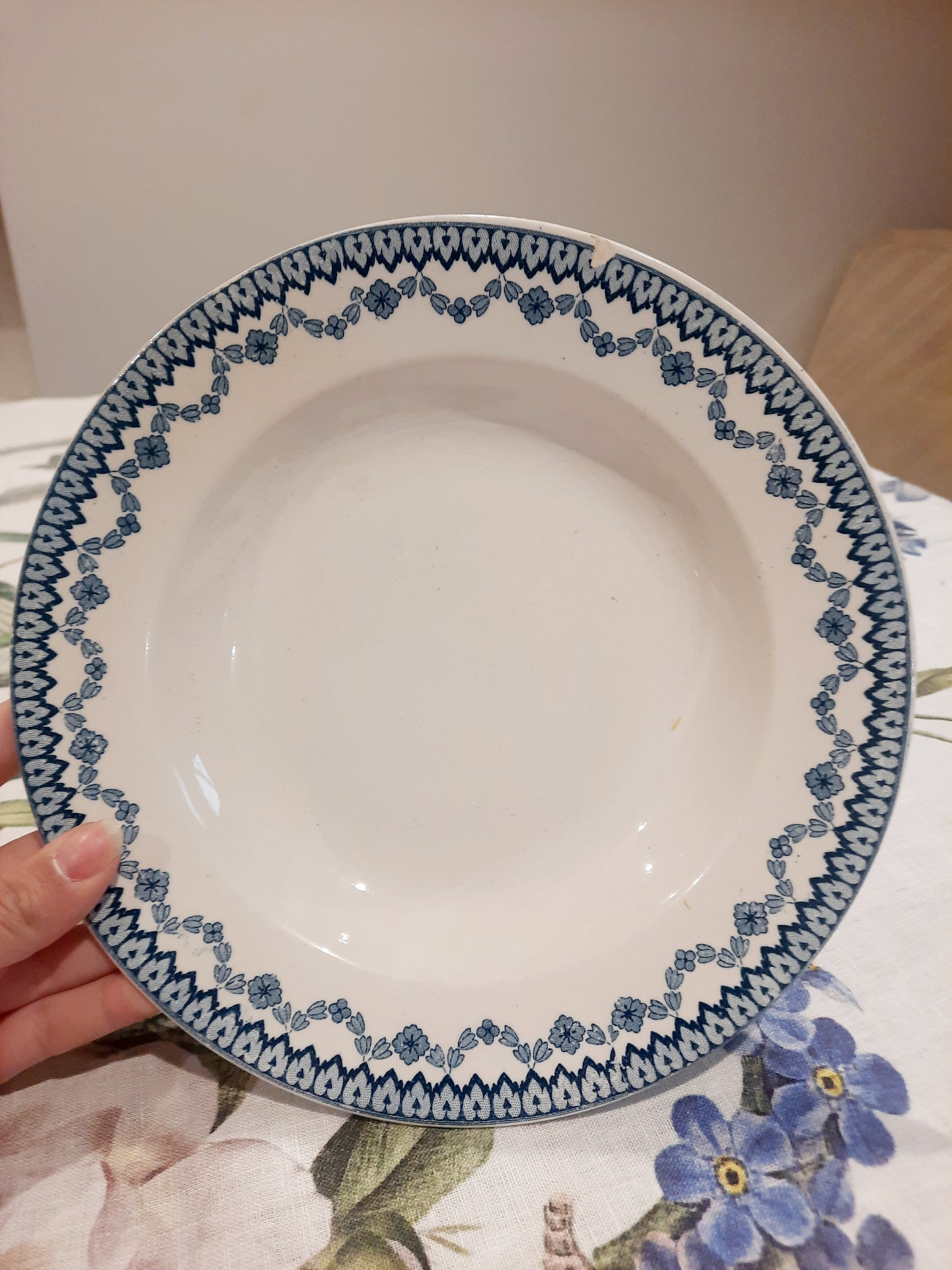 Lot de 6 assiettes creuses Sarreguemines – Modèle "Arras" – 23 cm