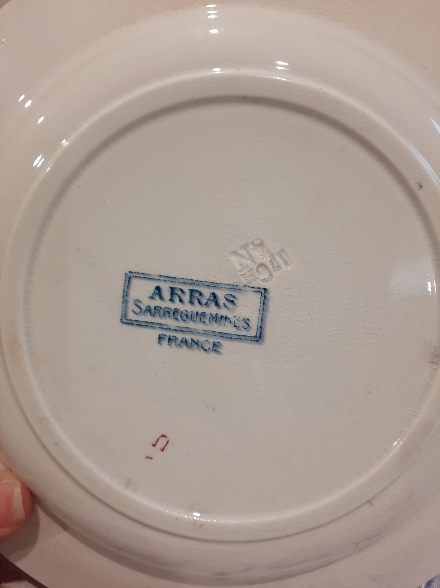 Lot de 6 assiettes creuses Sarreguemines – Modèle "Arras" – 23 cm