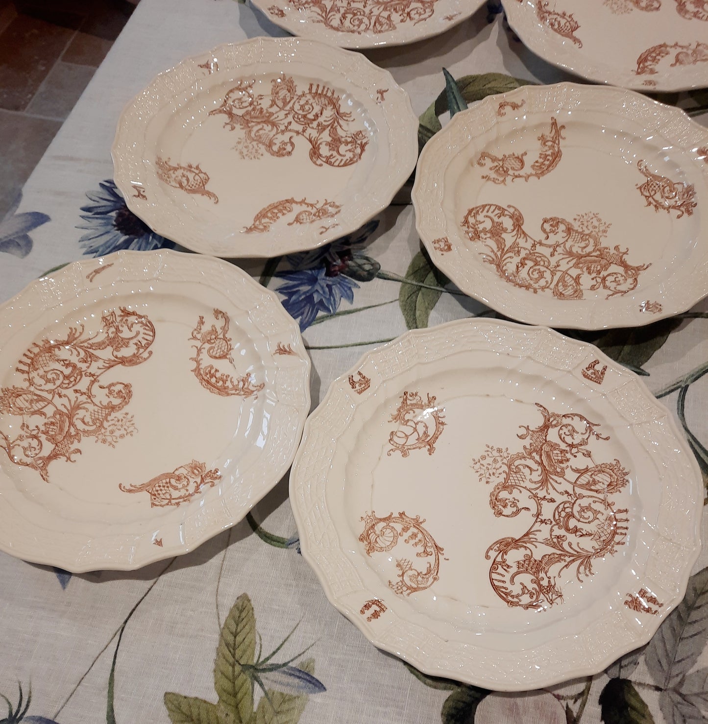 Lot de 8 assiettes plates – Manufacture Waechtersbach, XIXe siècle