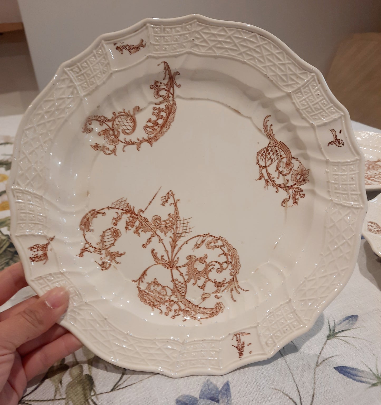 Lot de 6 assiettes plates Manufacture Waechtersbach, XIXe siècle