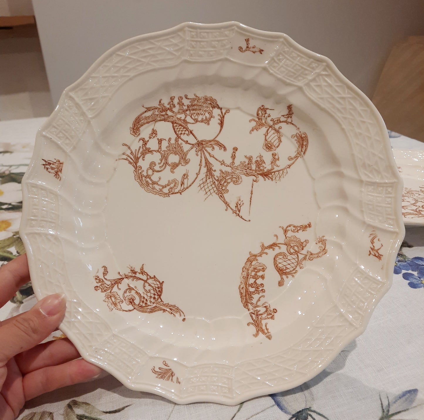 Lot de 6 assiettes plates Manufacture Waechtersbach, XIXe siècle