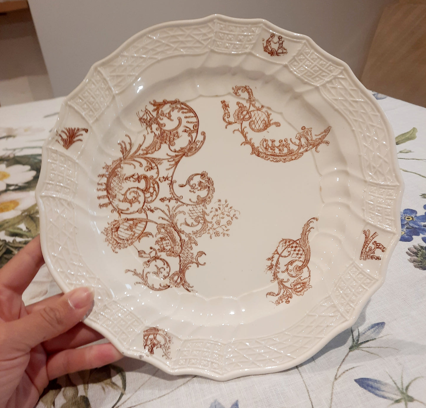 Lot de 6 assiettes plates Manufacture Waechtersbach, XIXe siècle