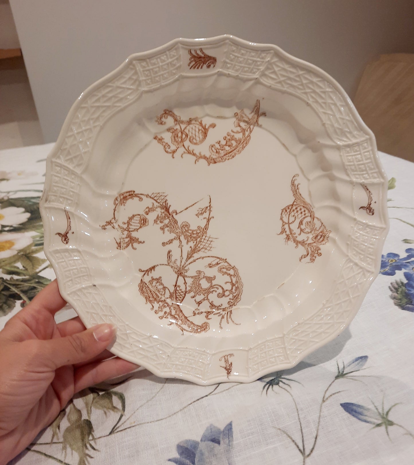 Lot de 6 assiettes plates Manufacture Waechtersbach, XIXe siècle