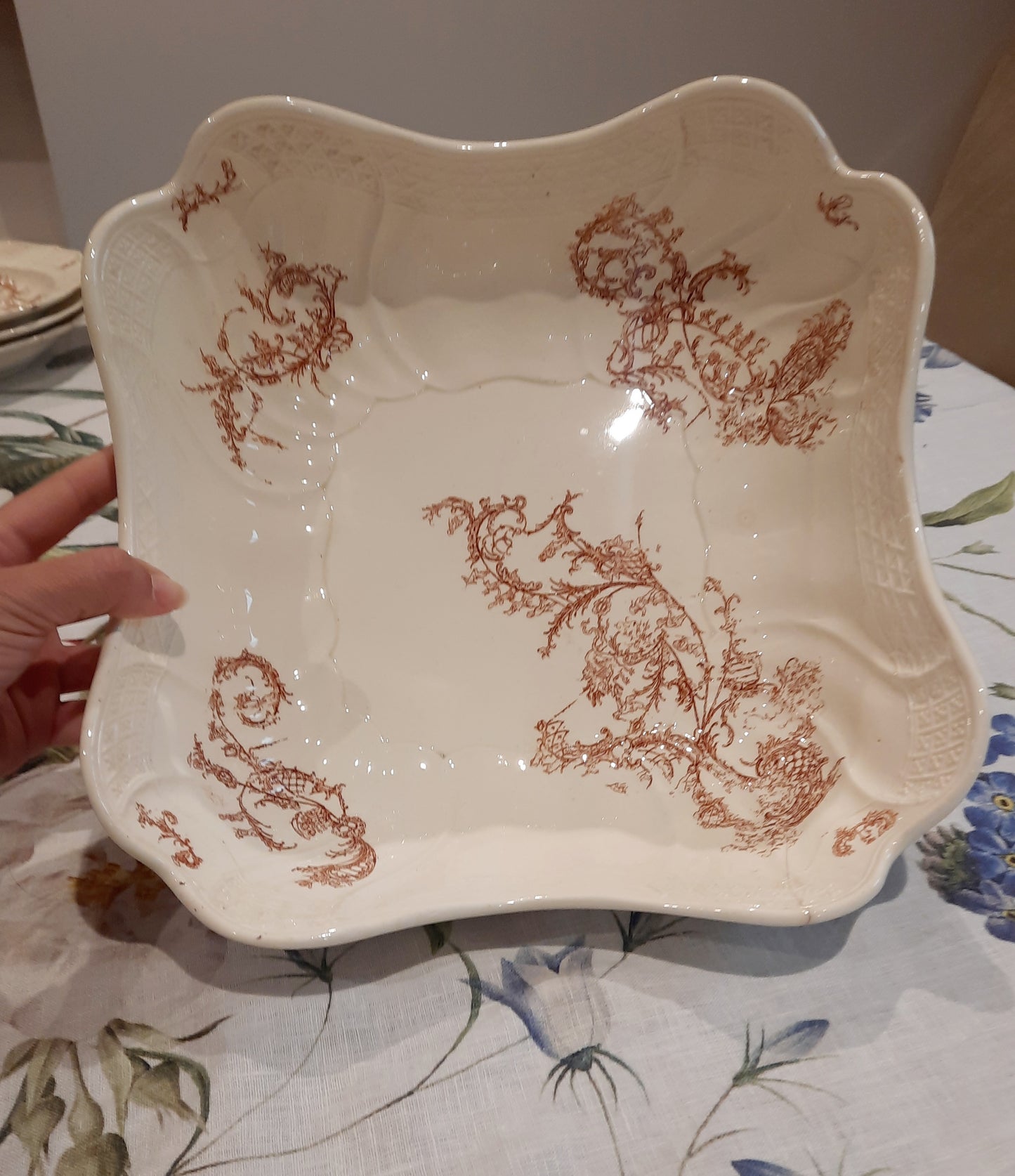 Saladier ancien avec agrafes – Manufacture Waechtersbach, XIXe siècle