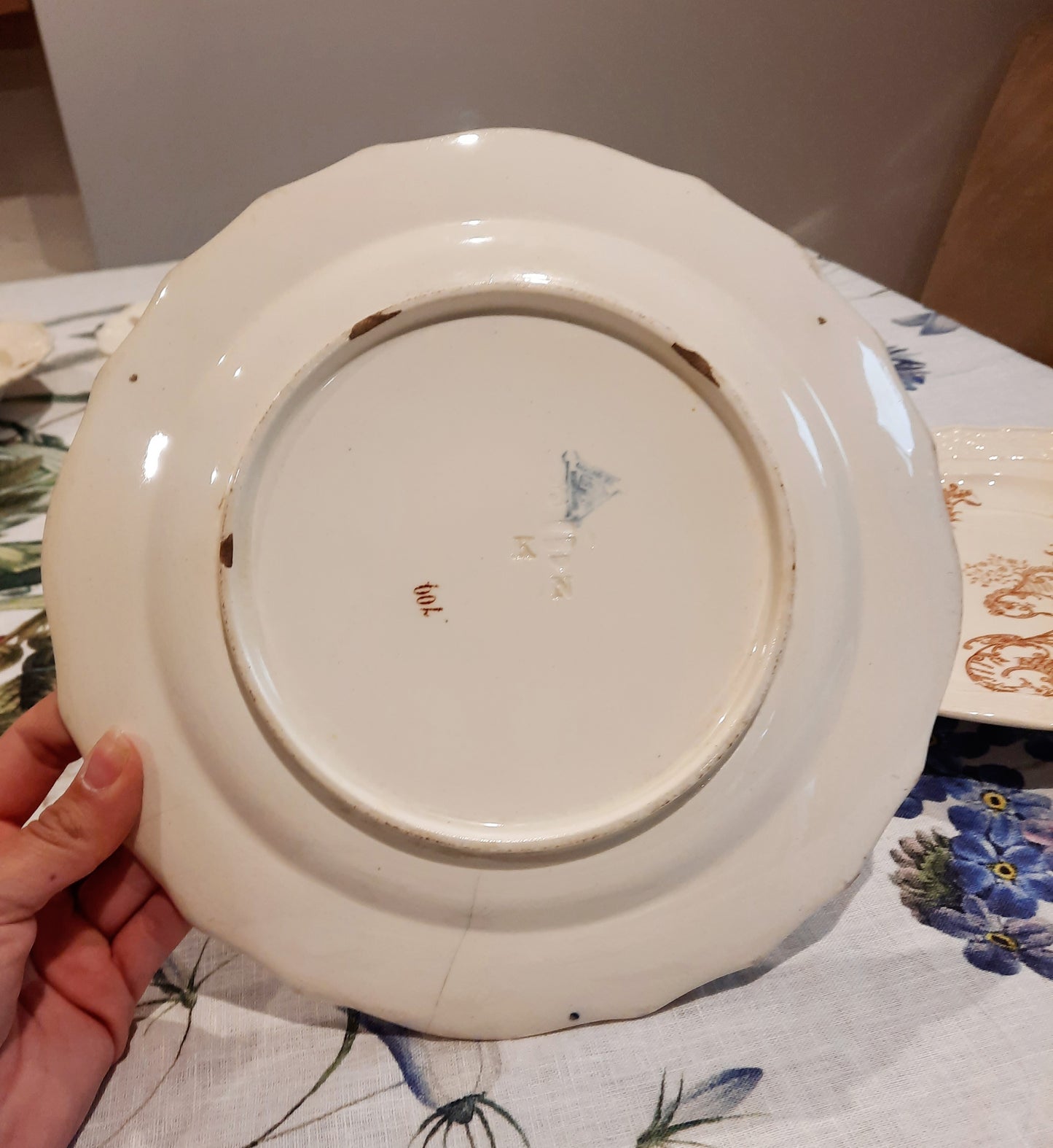 2 assiettes plates anciennes – Manufacture Waechtersbach, XIXe siècle