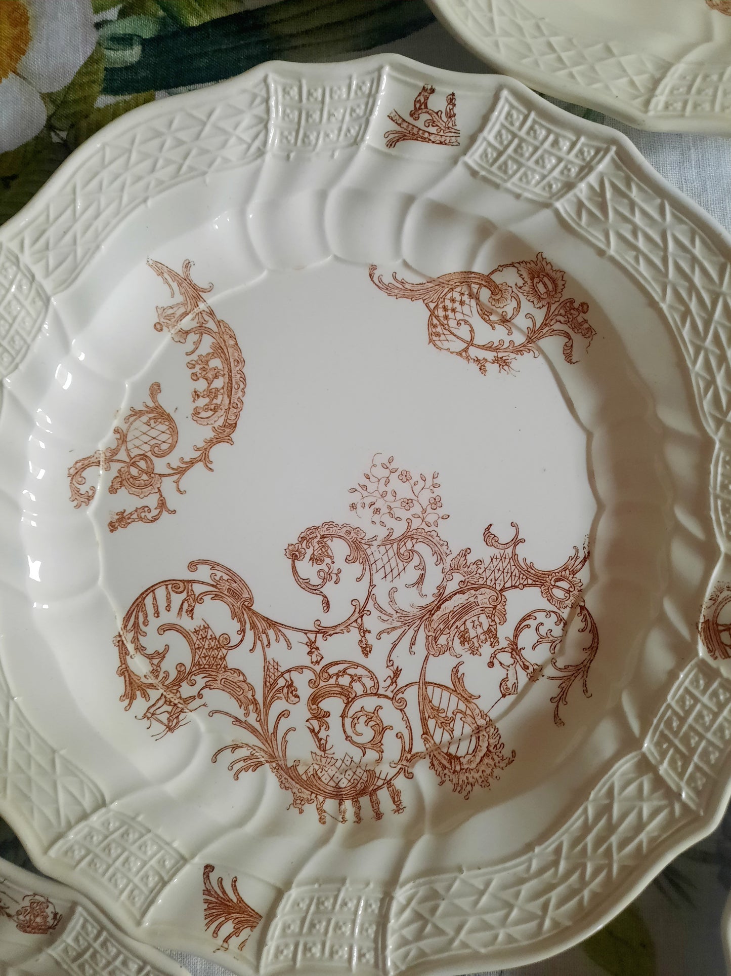 Lot de 6 assiettes plates Manufacture Waechtersbach, XIXe siècle