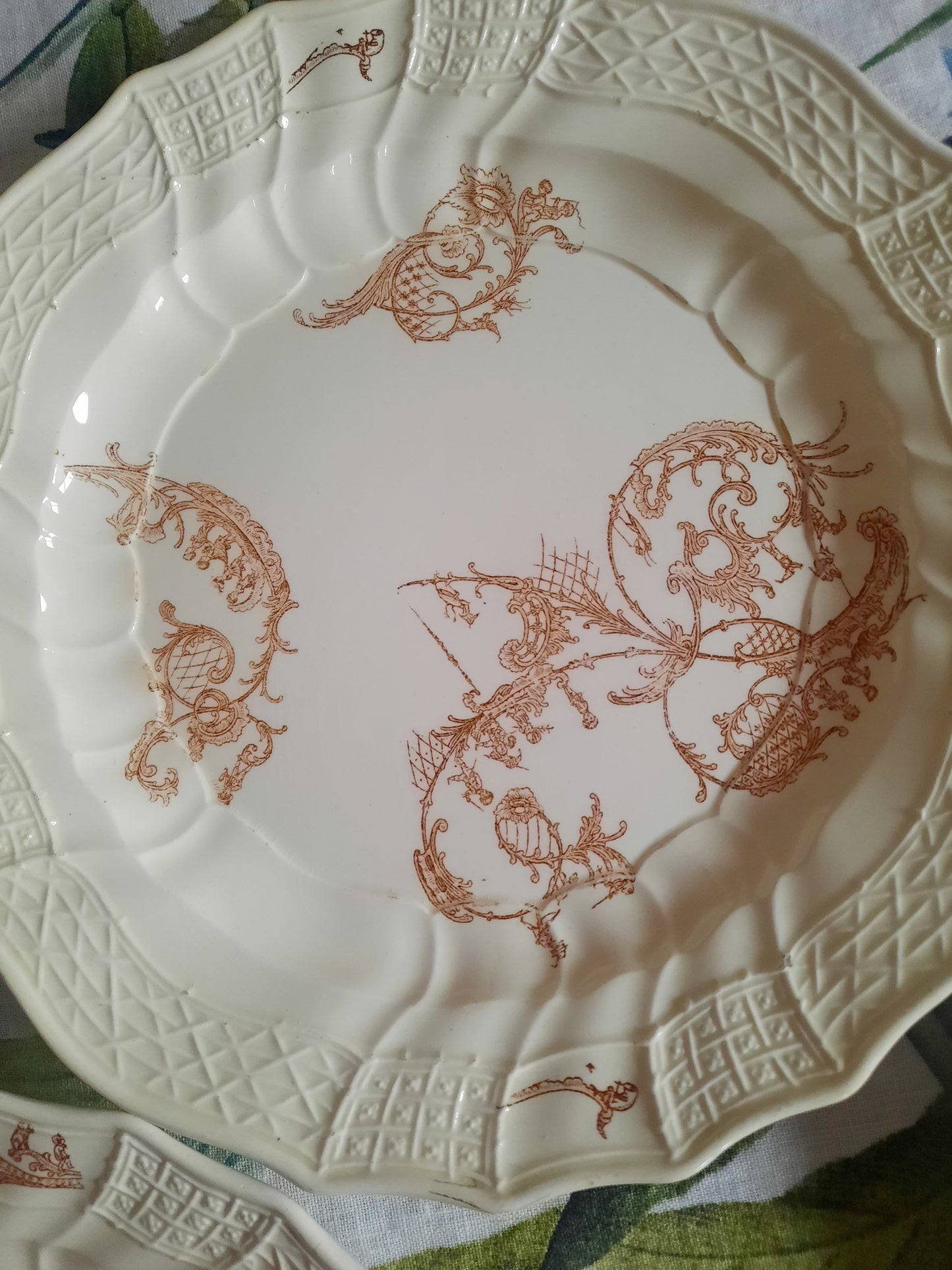 Lot de 6 assiettes plates Manufacture Waechtersbach, XIXe siècle