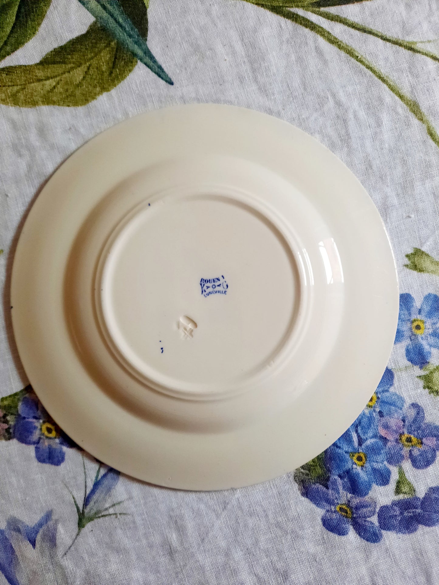 Lot de 4 assiettes à dessert Lunéville K&G Rouen – XIXe siècle