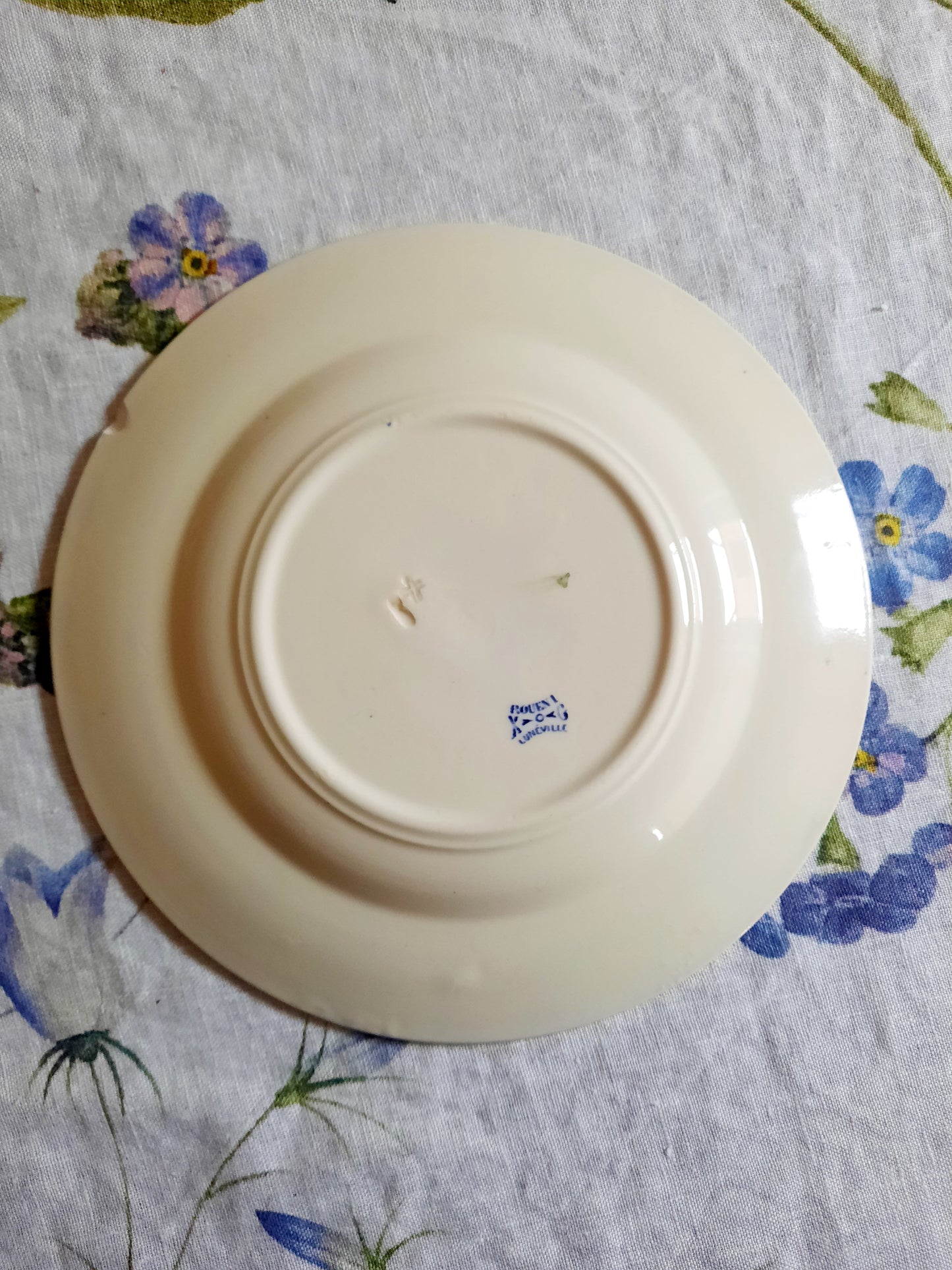 Pièces authentiques – Lot de 3 assiettes à dessert Lunéville K&G Rouen – XIXe siècle