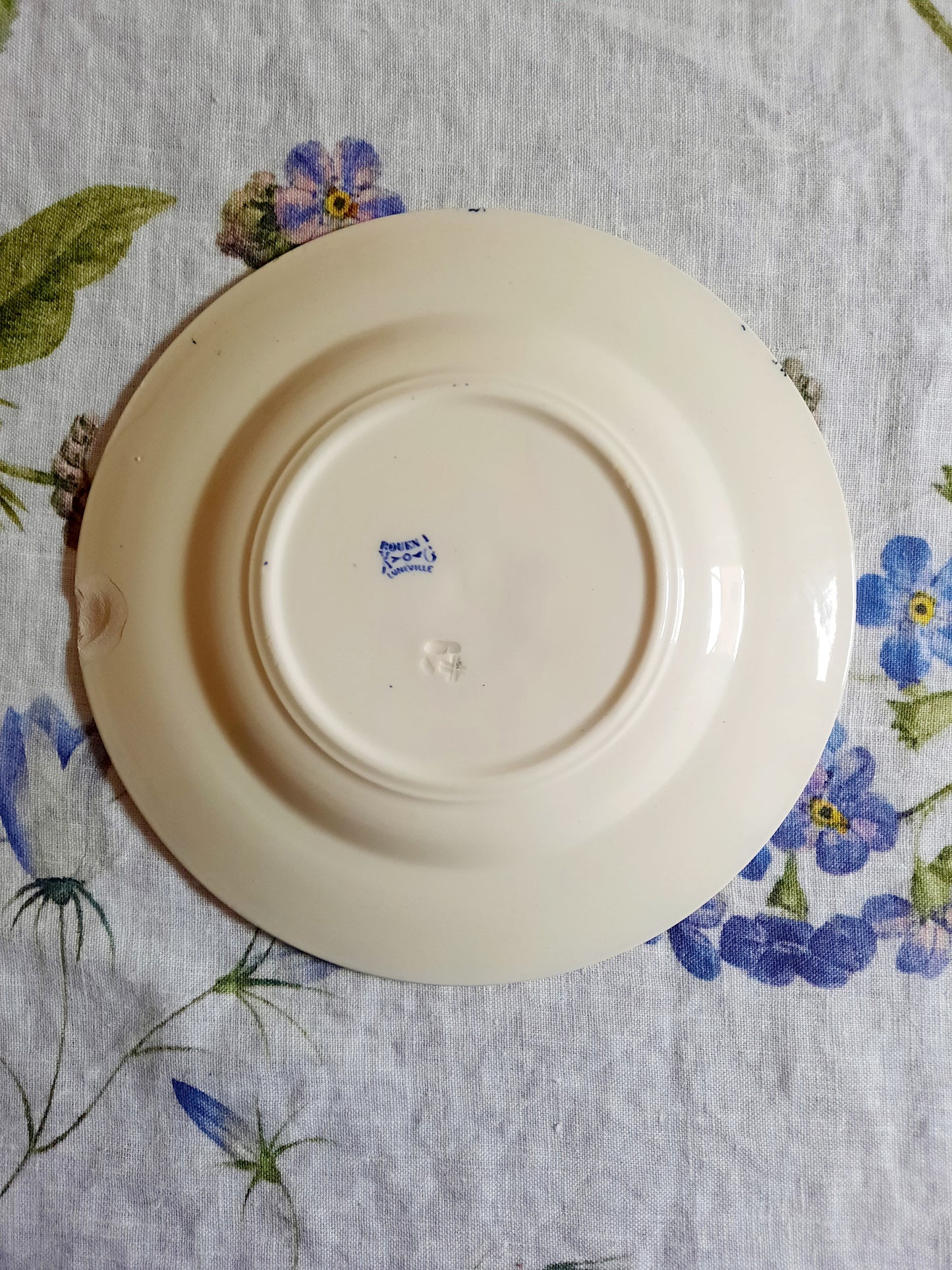 Pièces authentiques – Lot de 3 assiettes à dessert Lunéville K&G Rouen – XIXe siècle