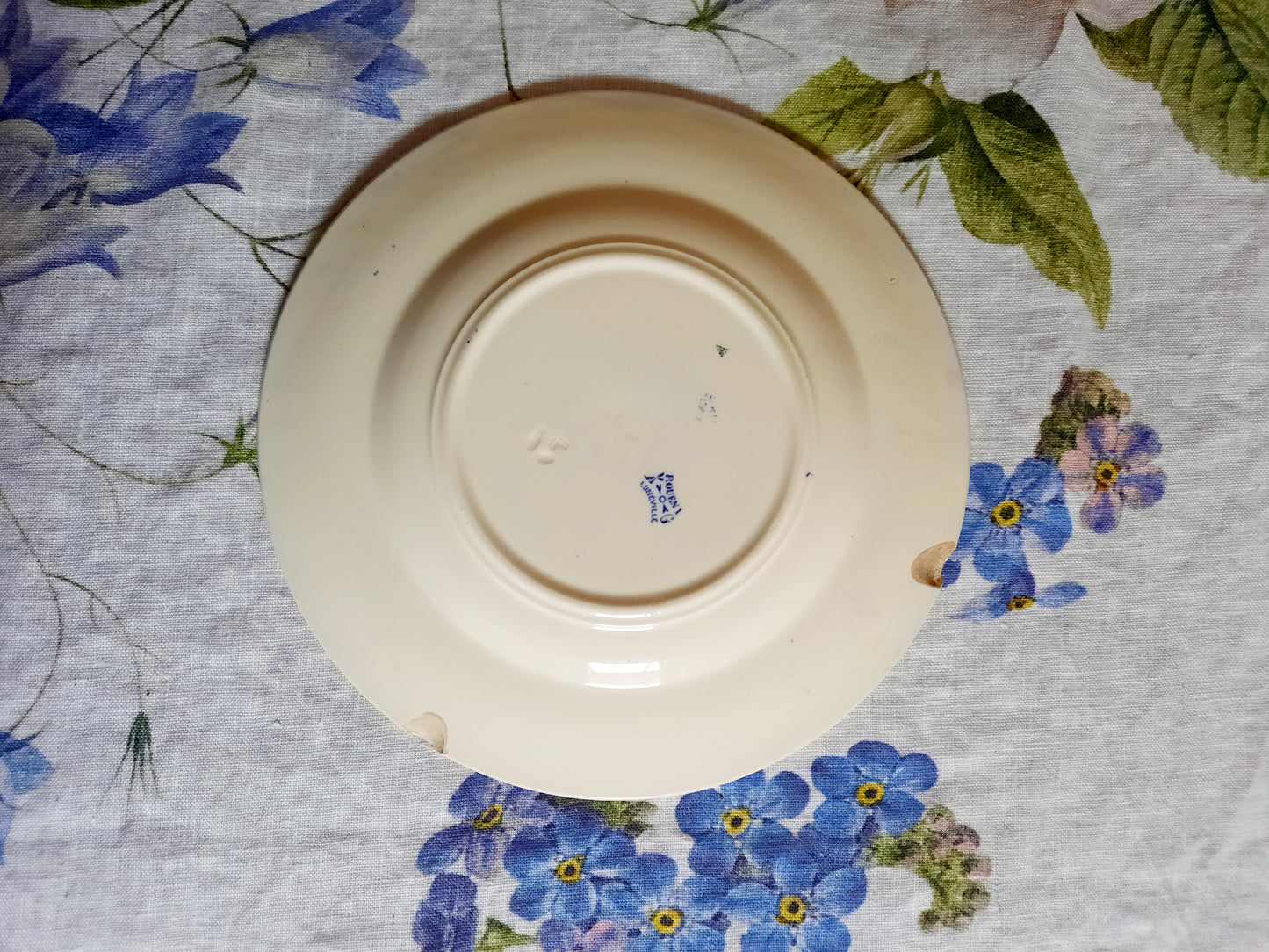 Pièces authentiques – Lot de 3 assiettes à dessert Lunéville K&G Rouen – XIXe siècle