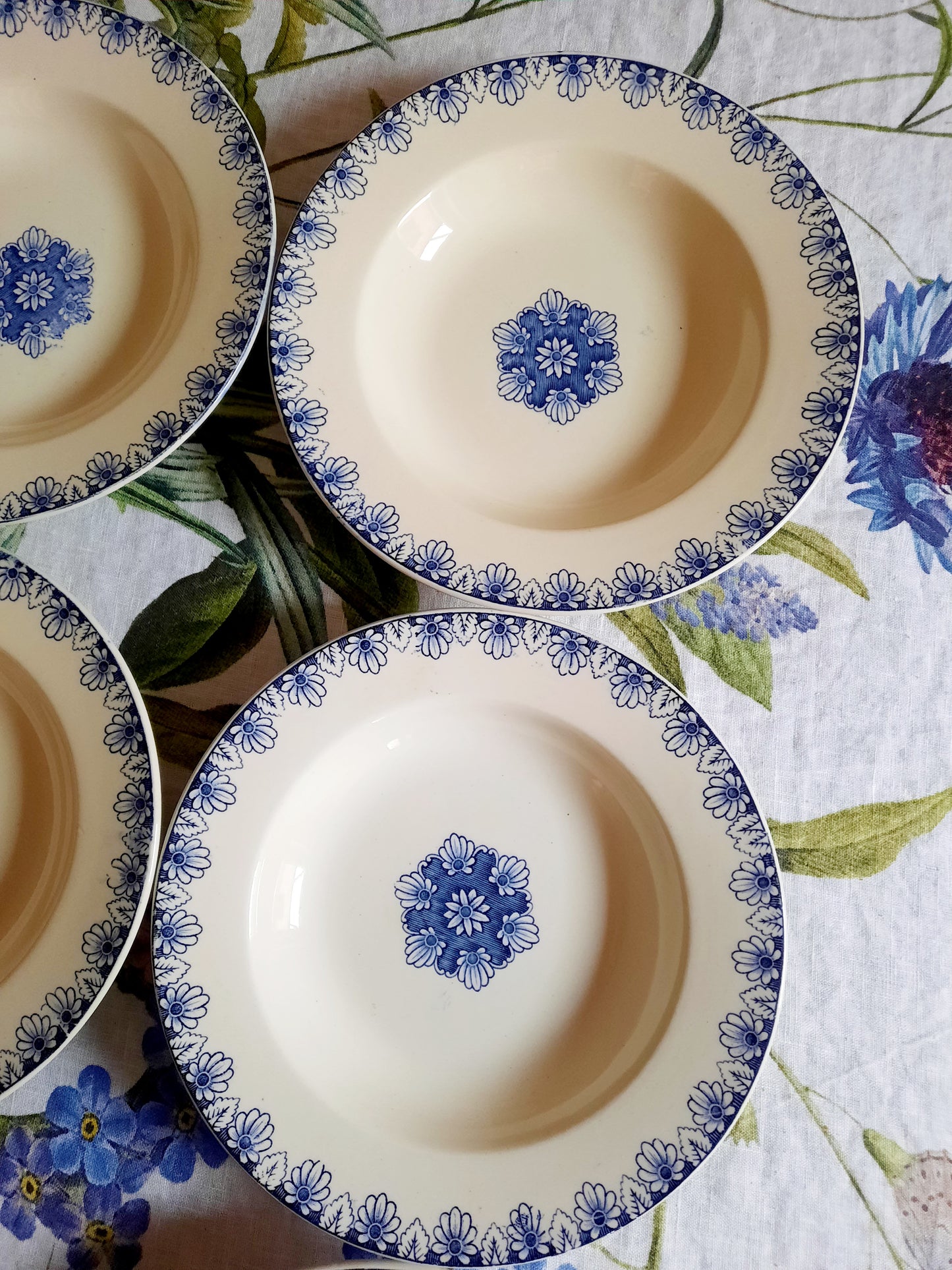 Lot de 6 assiettes creuses Lunéville K&G Rouen – XIXe siècle