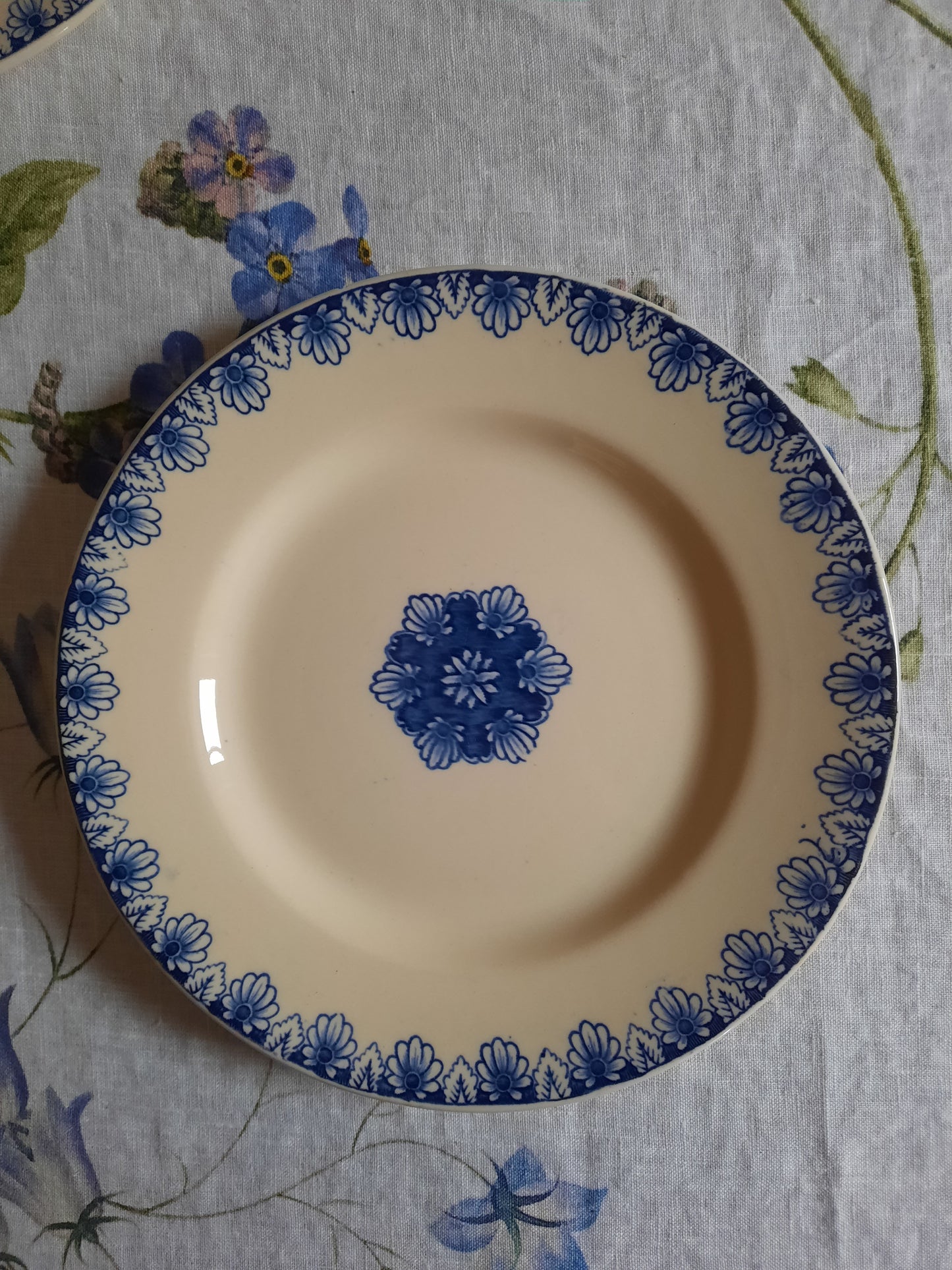 Charme authentique – Lot de 3 assiettes plates Lunéville K&G Rouen – XIXe siècle