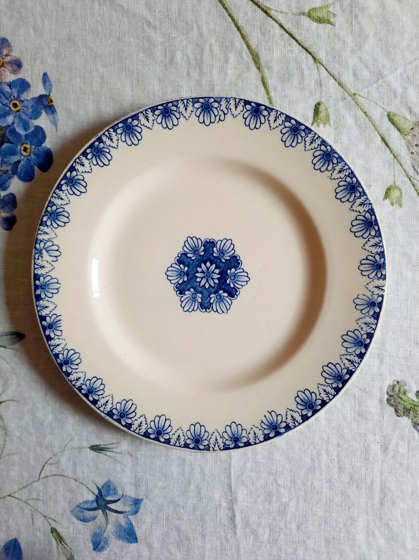Élégance classique – Lot de 6 assiettes plates Lunéville K&G Rouen – XIXe siècle