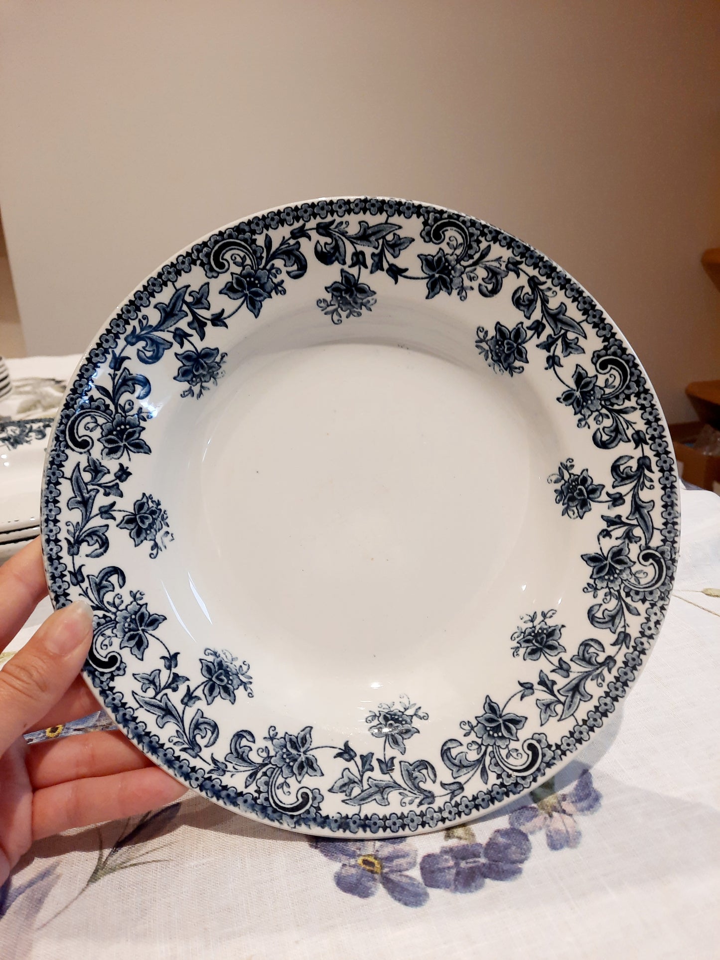 Lot de 8 assiettes creuses St Amand