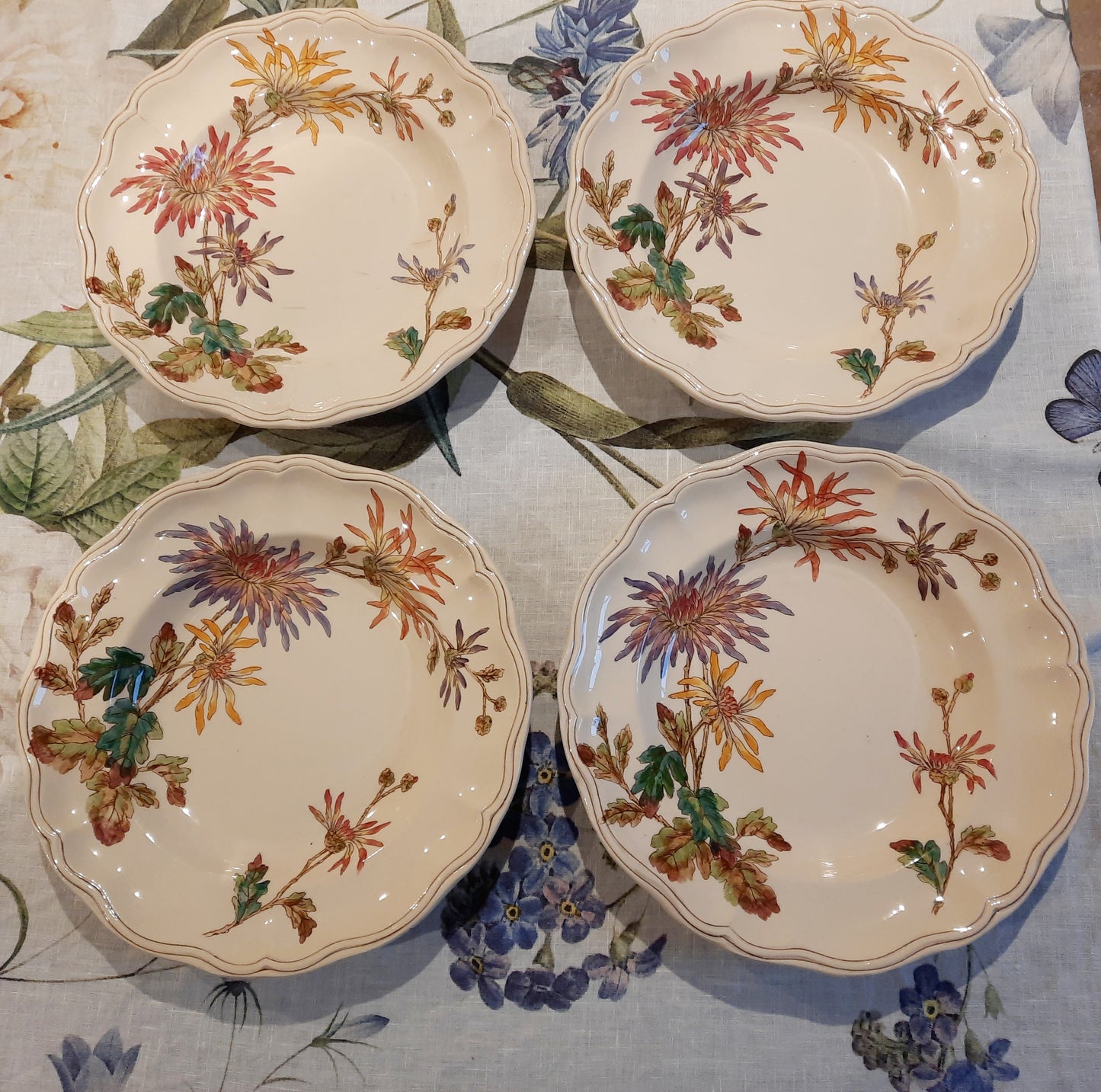 Lot de 4 assiettes creuses en Terre de Fer