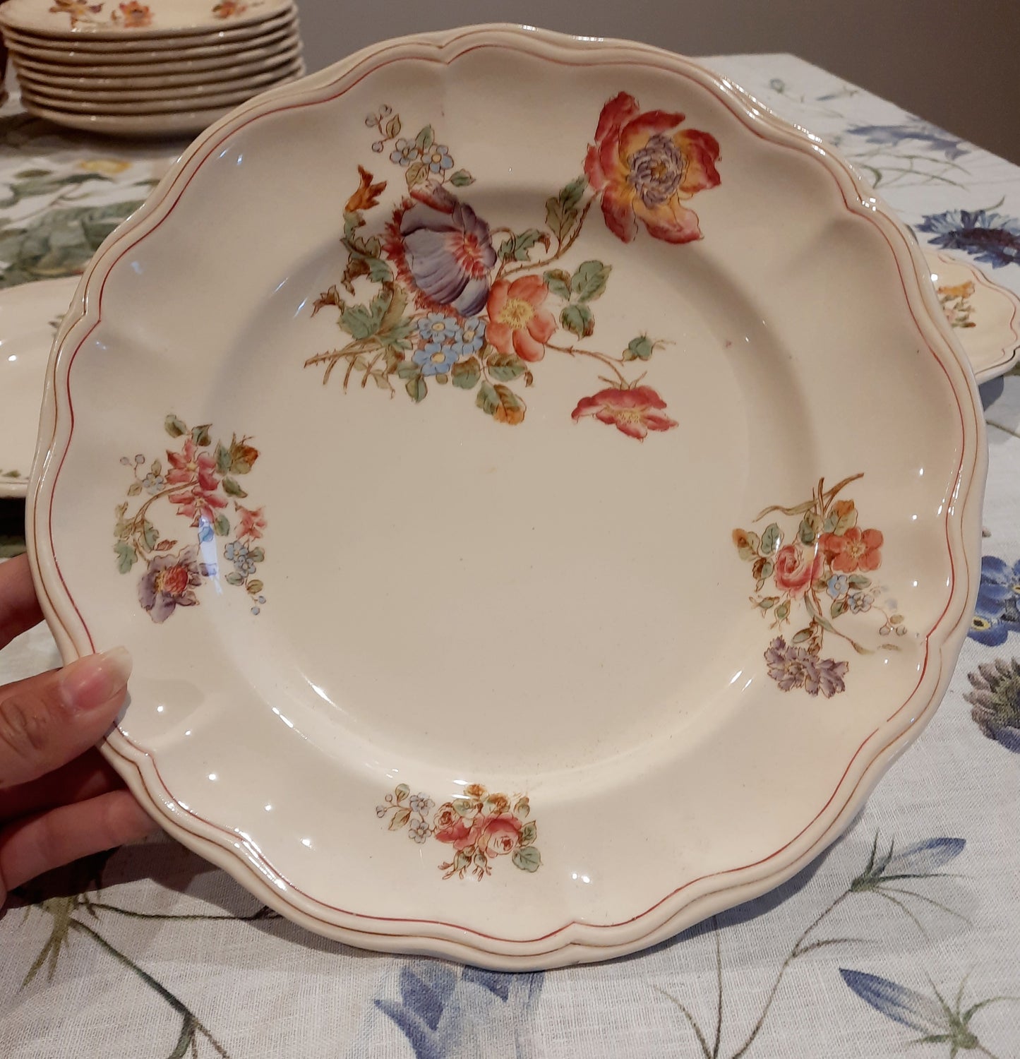 Lot de 3 assiettes plates Longchamp