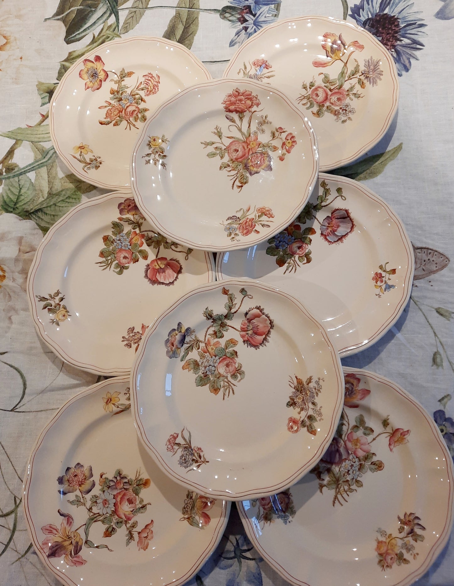 Lot de 8 assiettes à dessert Longchamp