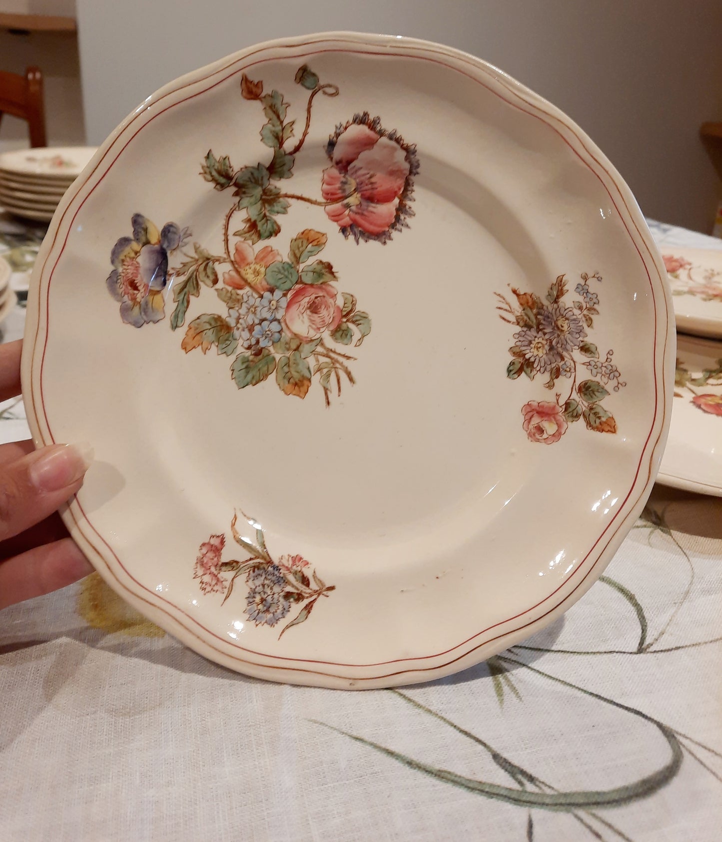 Lot de 8 assiettes à dessert Longchamp