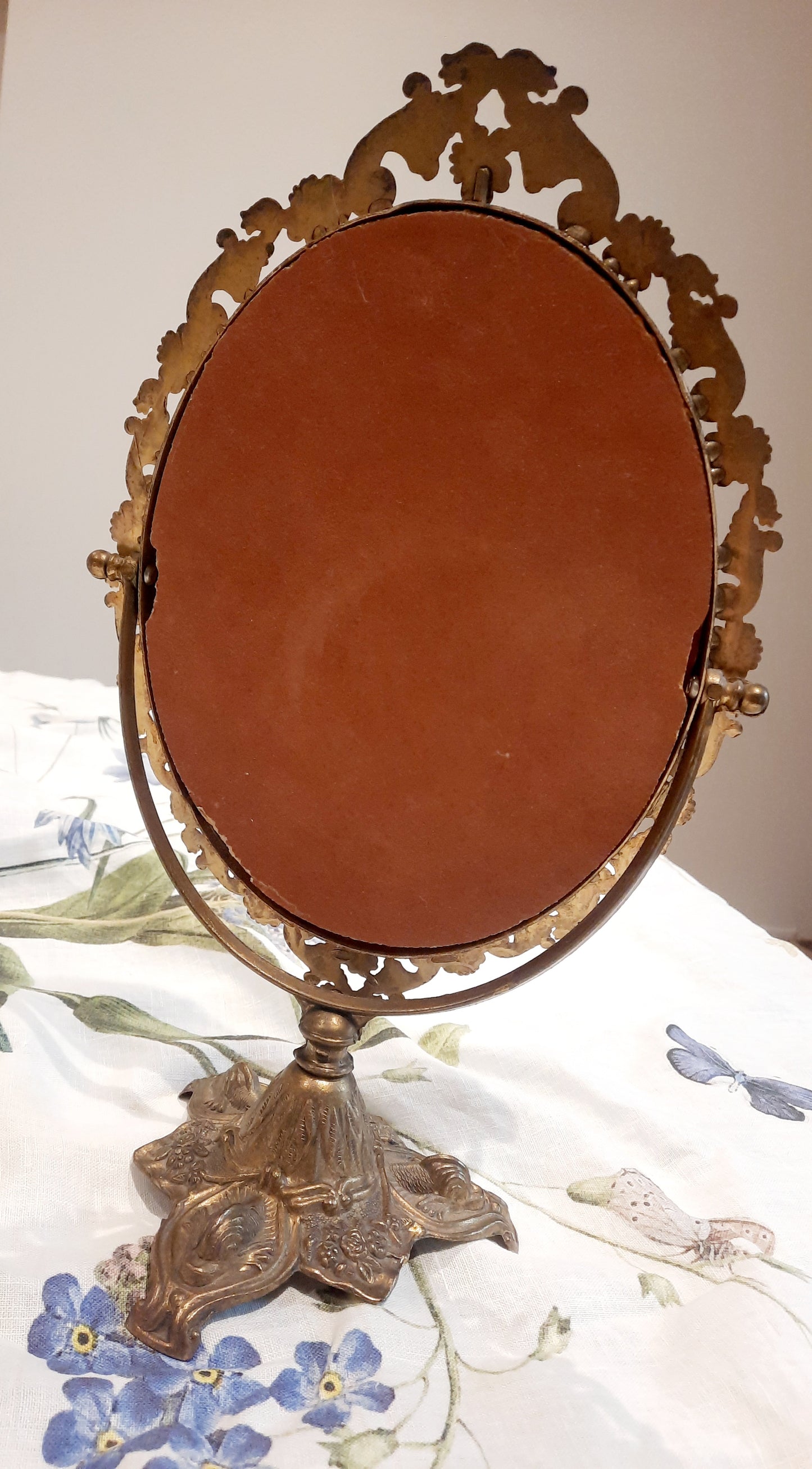 Superbe miroir psyché ancien en laiton – Élégance intemporelle