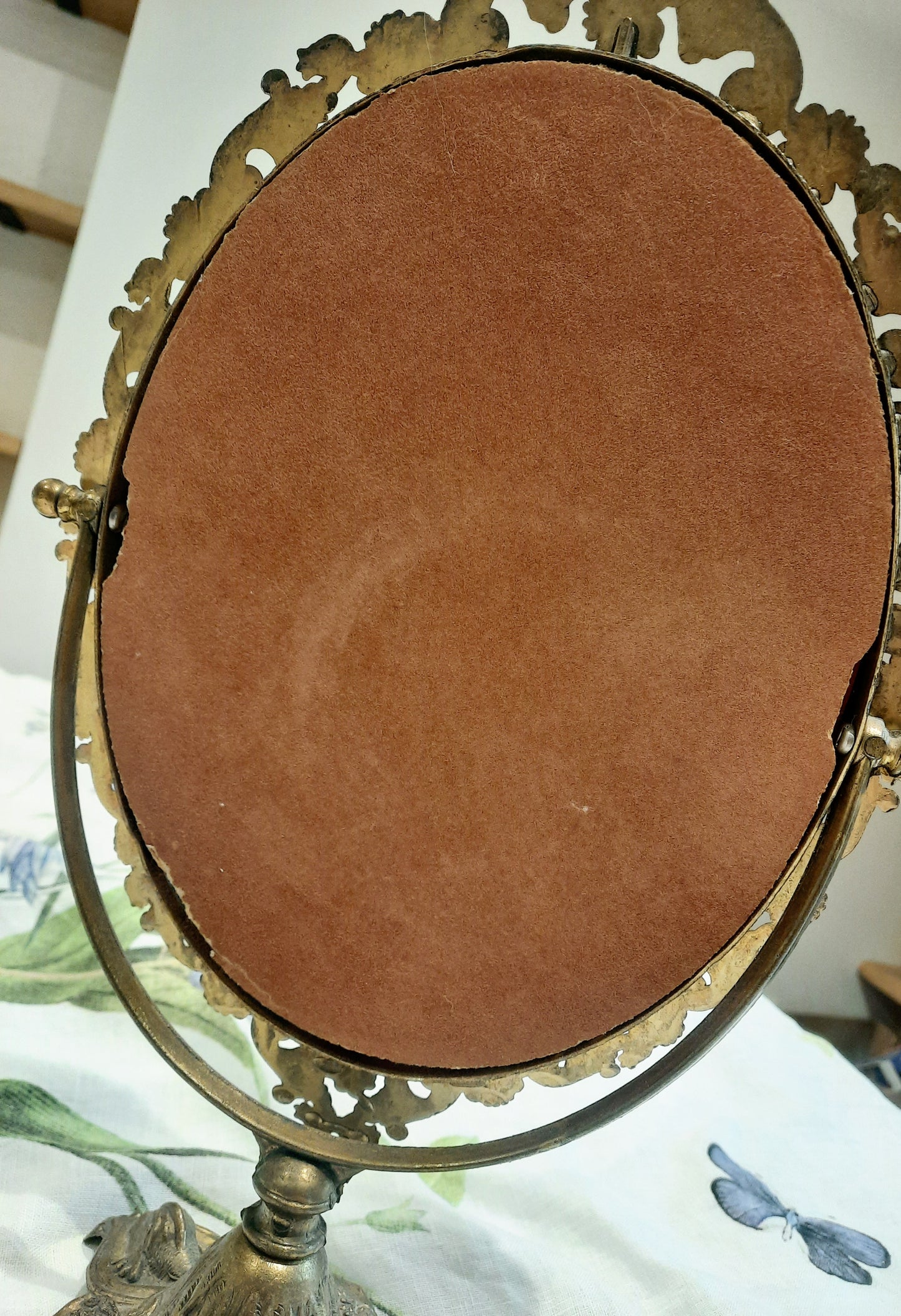 Superbe miroir psyché ancien en laiton – Élégance intemporelle