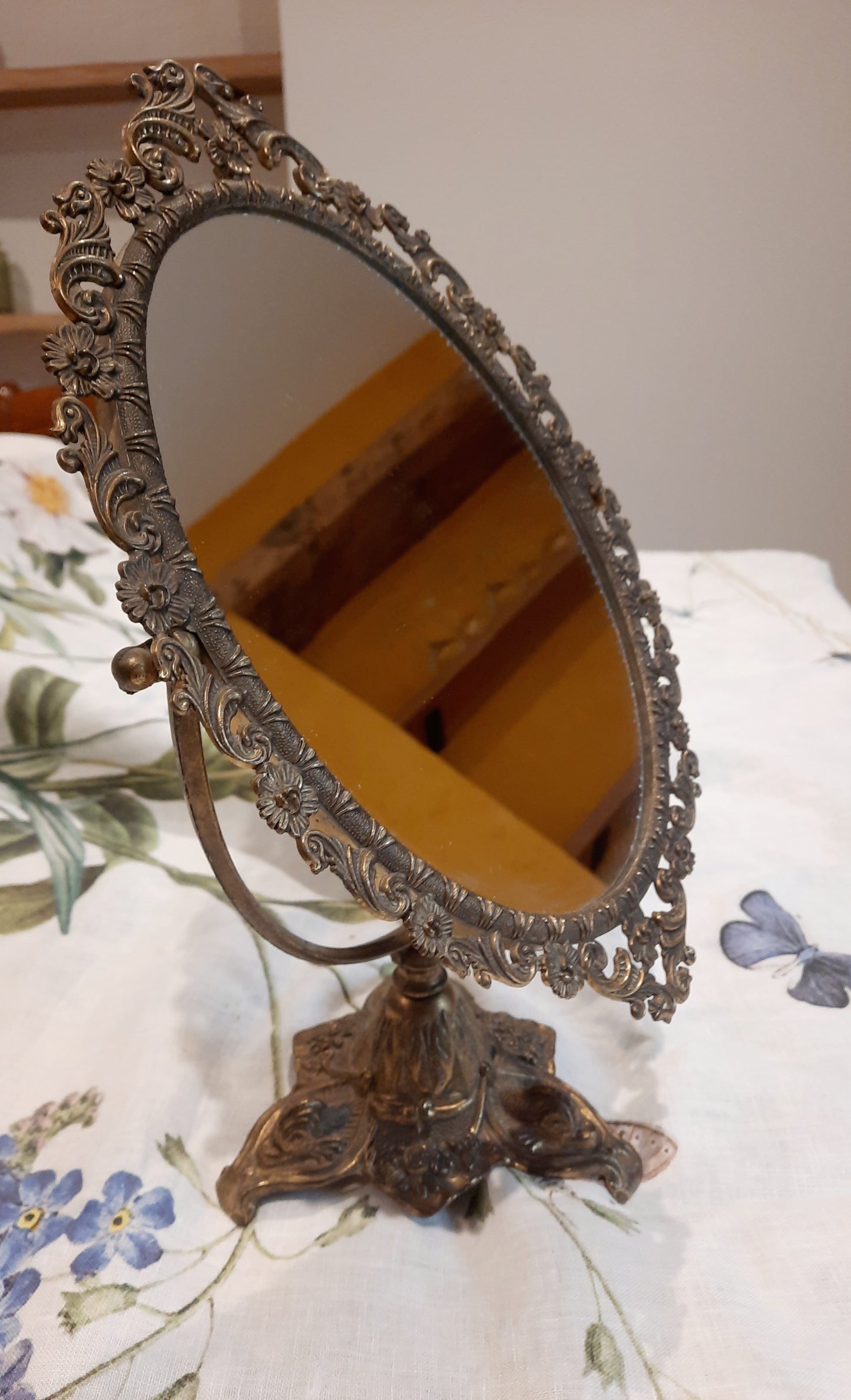 Superbe miroir psyché ancien en laiton – Élégance intemporelle