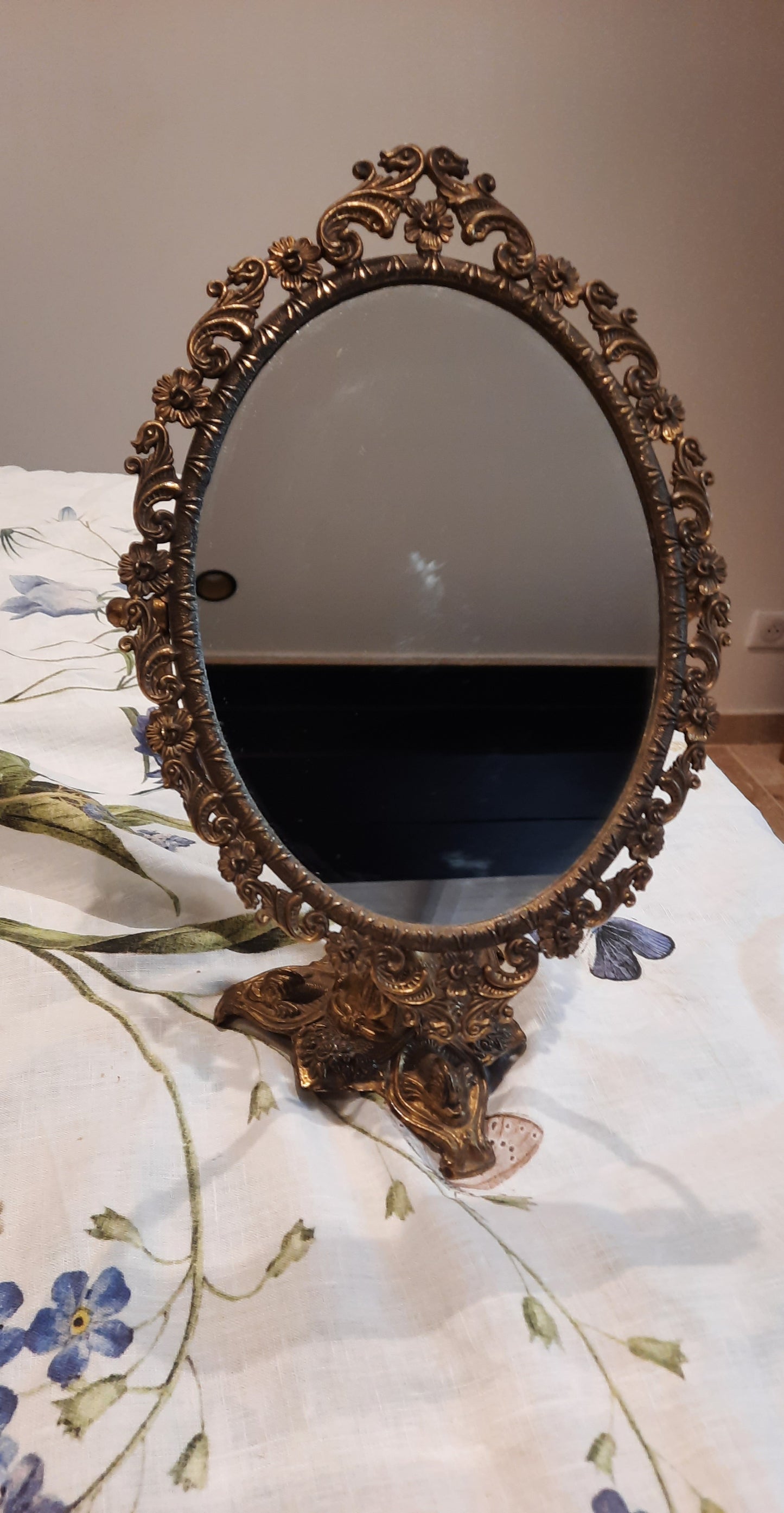 Superbe miroir psyché ancien en laiton – Élégance intemporelle