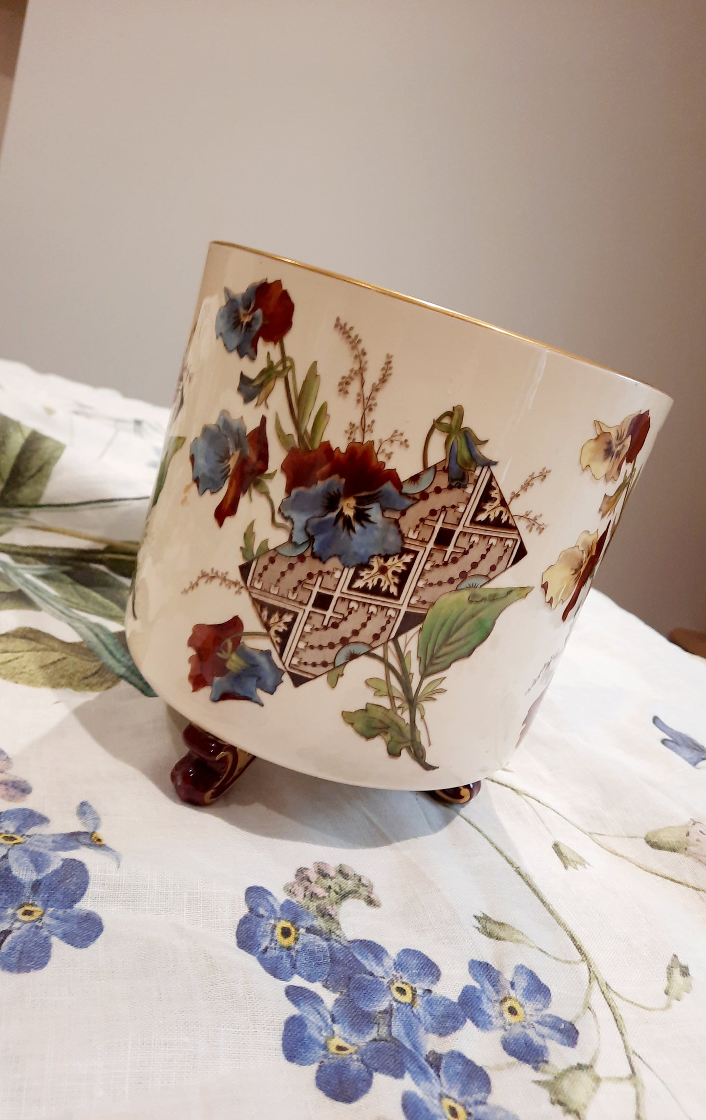 Rare cache-pot ancien Sarreguemines