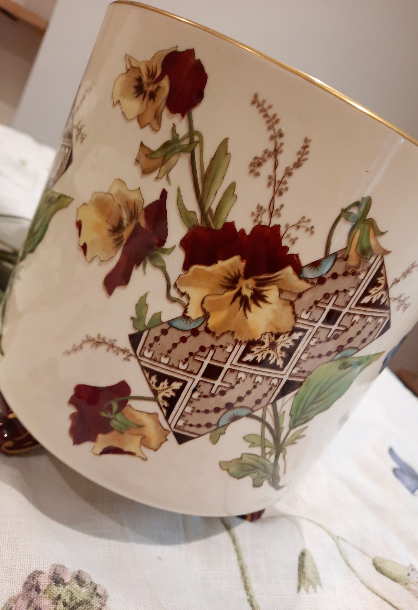 Rare cache-pot ancien Sarreguemines
