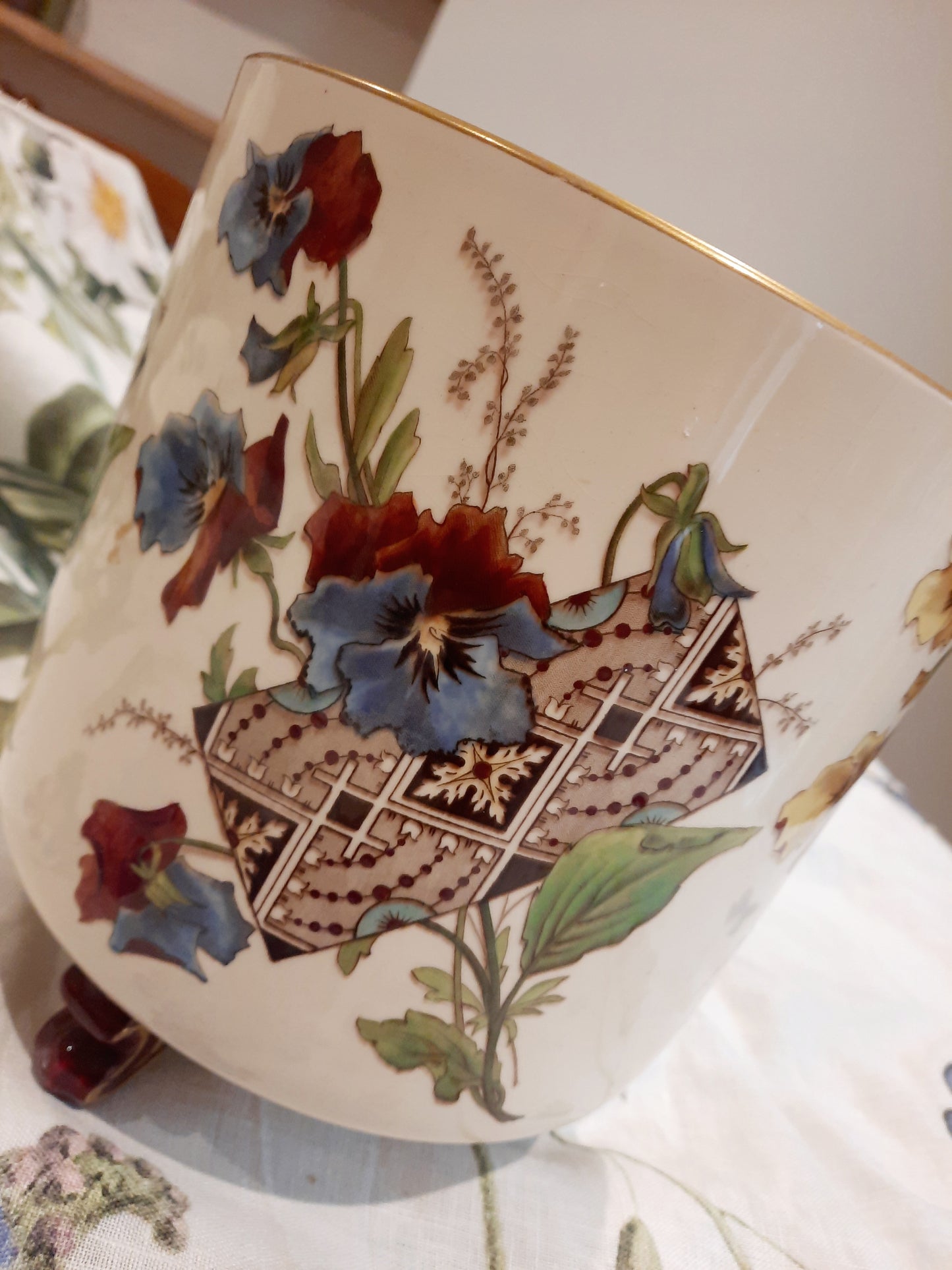 Rare cache-pot ancien Sarreguemines
