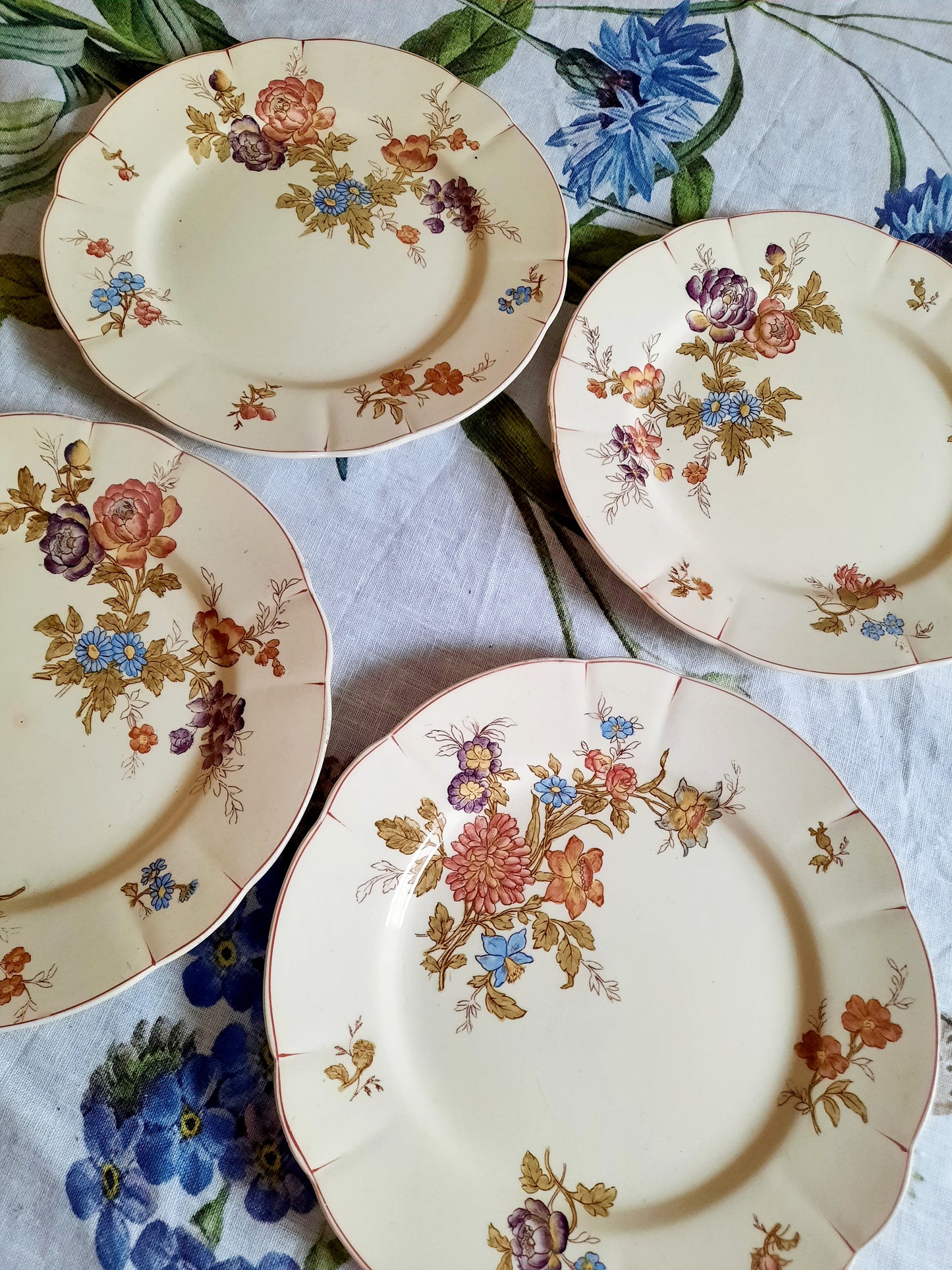 Lot de 4 assiettes à dessert Longchamp
