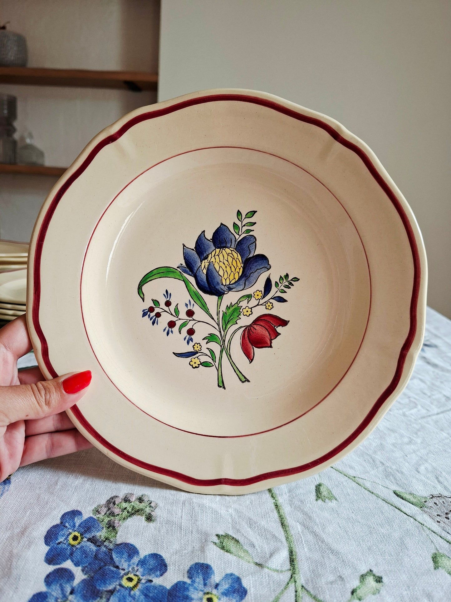 Lot de 8 assiettes plates Gien