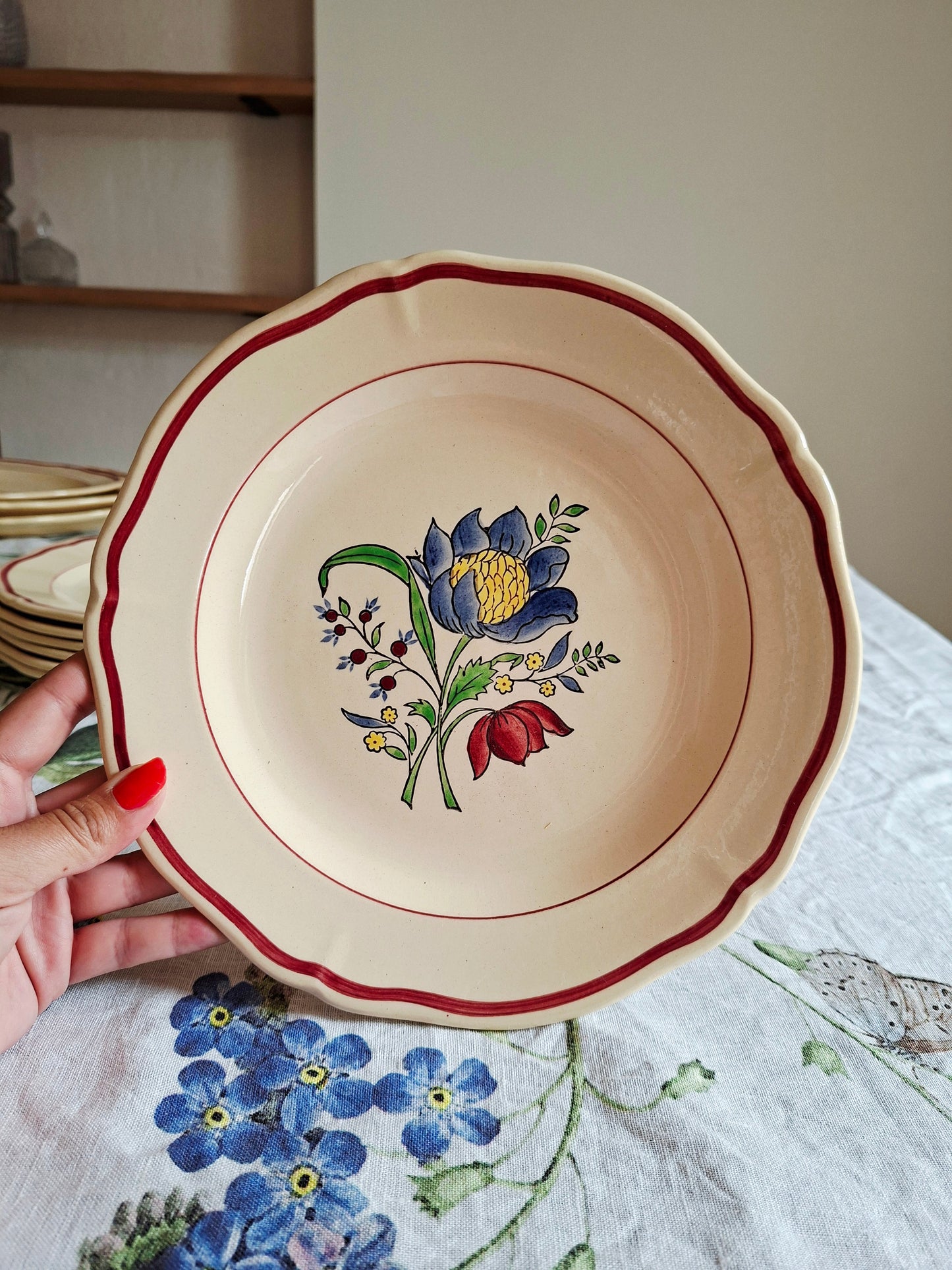 Lot de 8 assiettes plates Gien