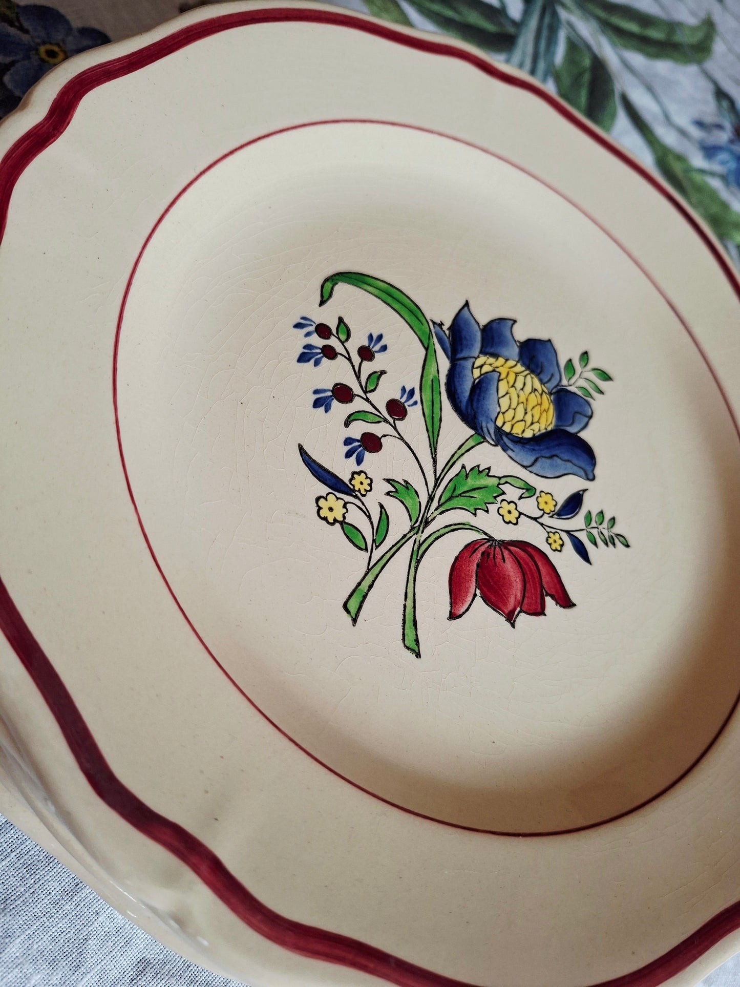 Lot de 8 assiettes plates Gien