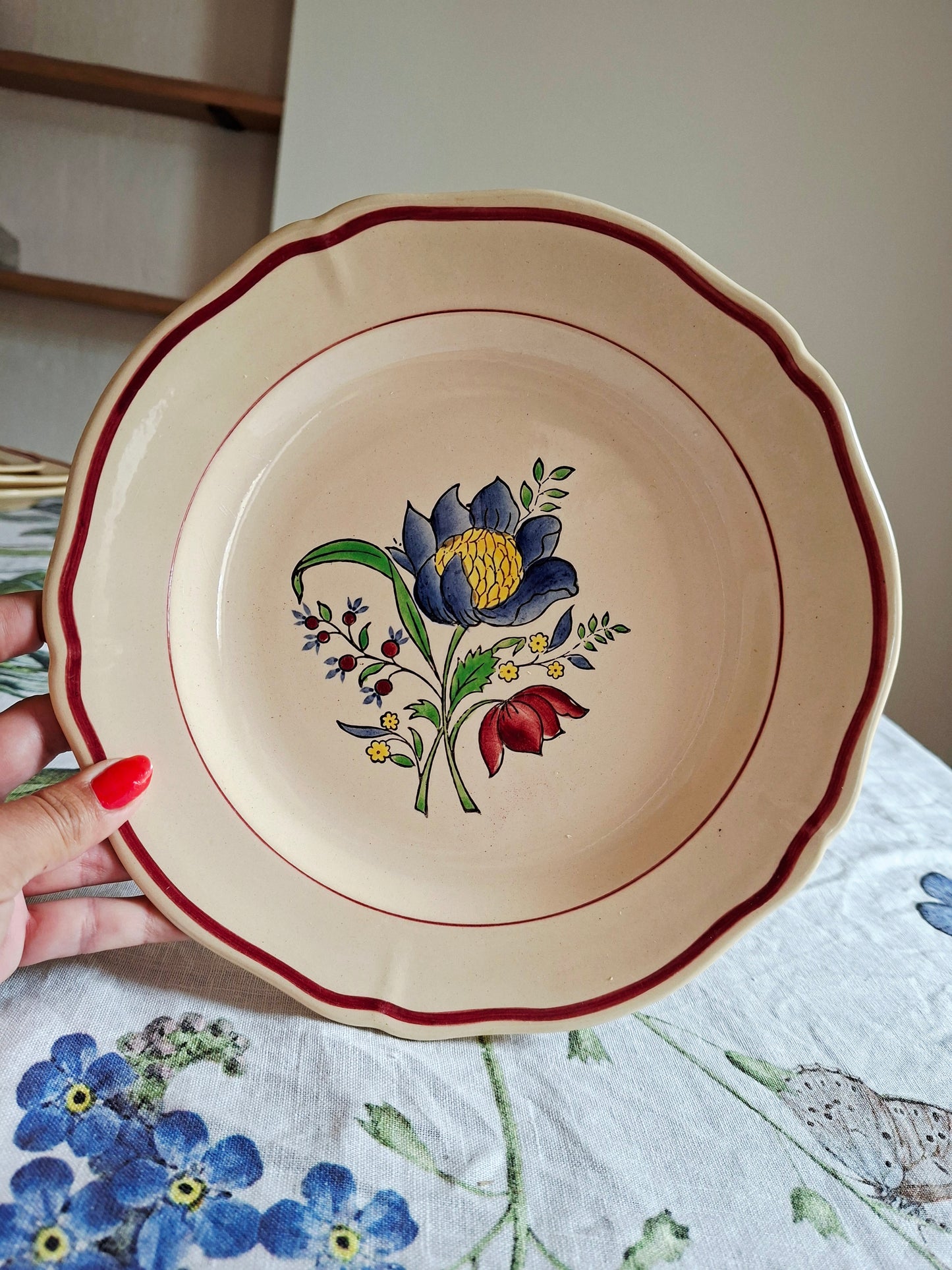 Lot de 3 assiettes plates Gien