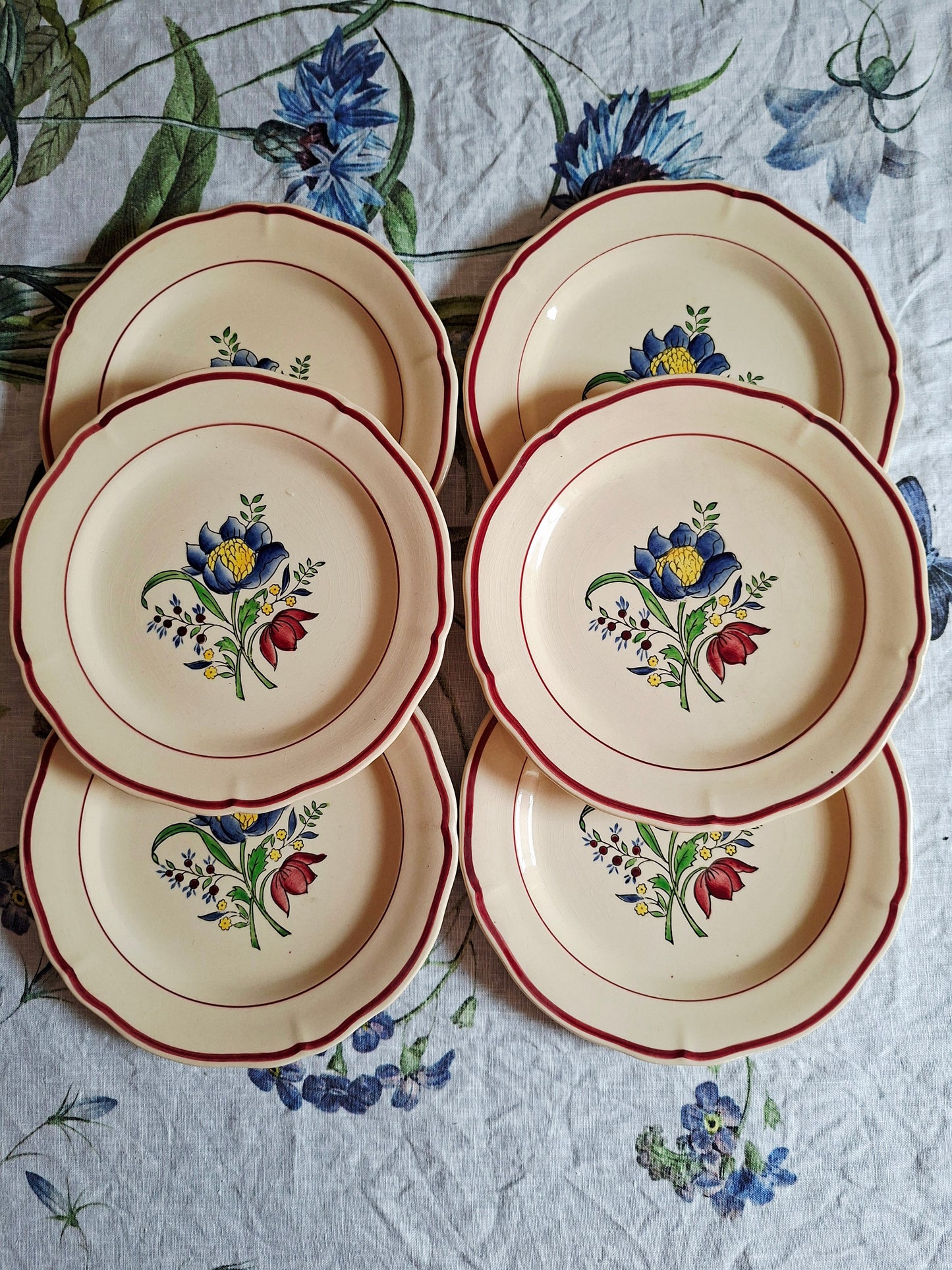 Lot de 6 assiettes à dessert Gien (1)