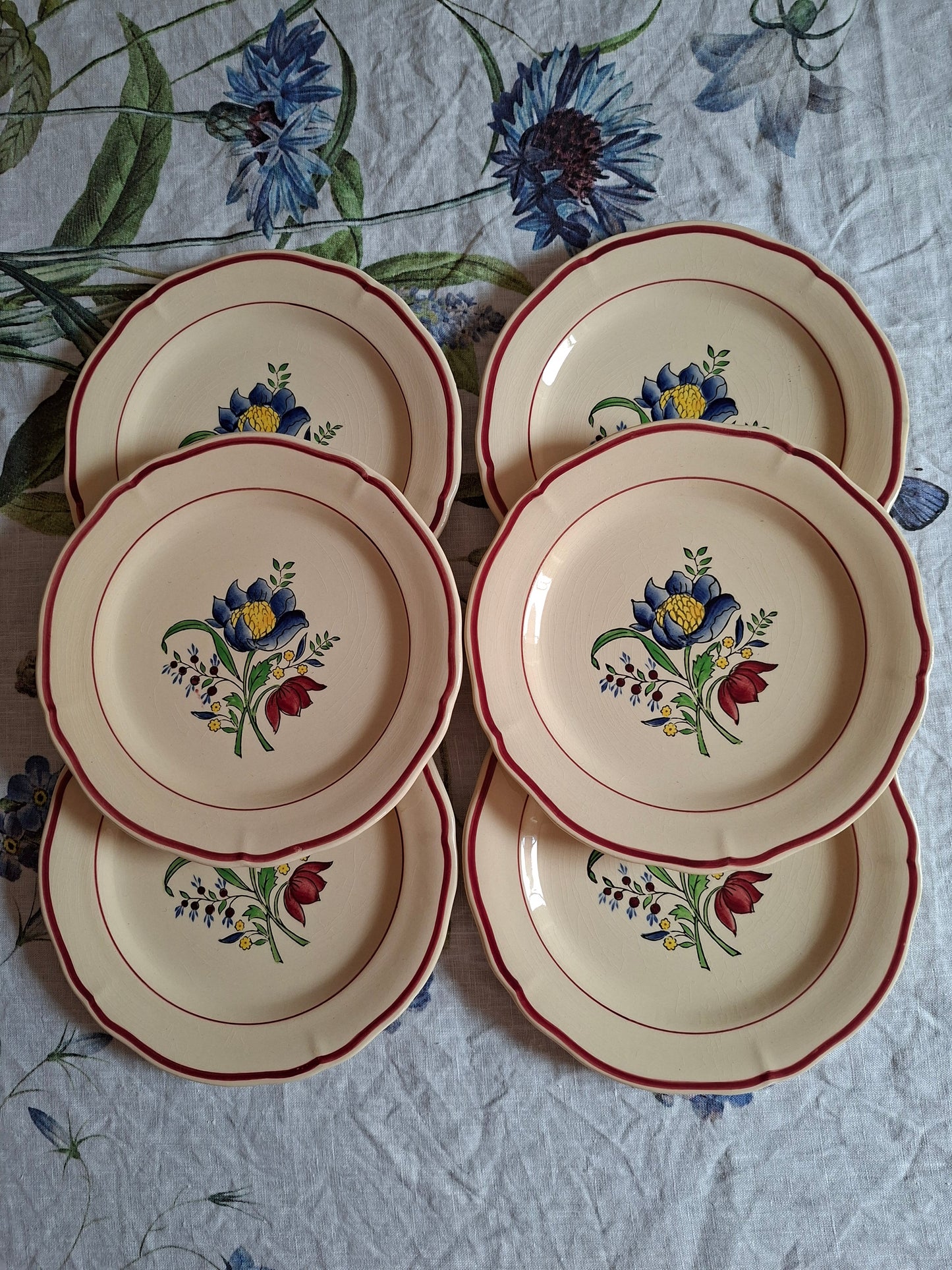 Lot de 6 assiettes à dessert Gien (2)