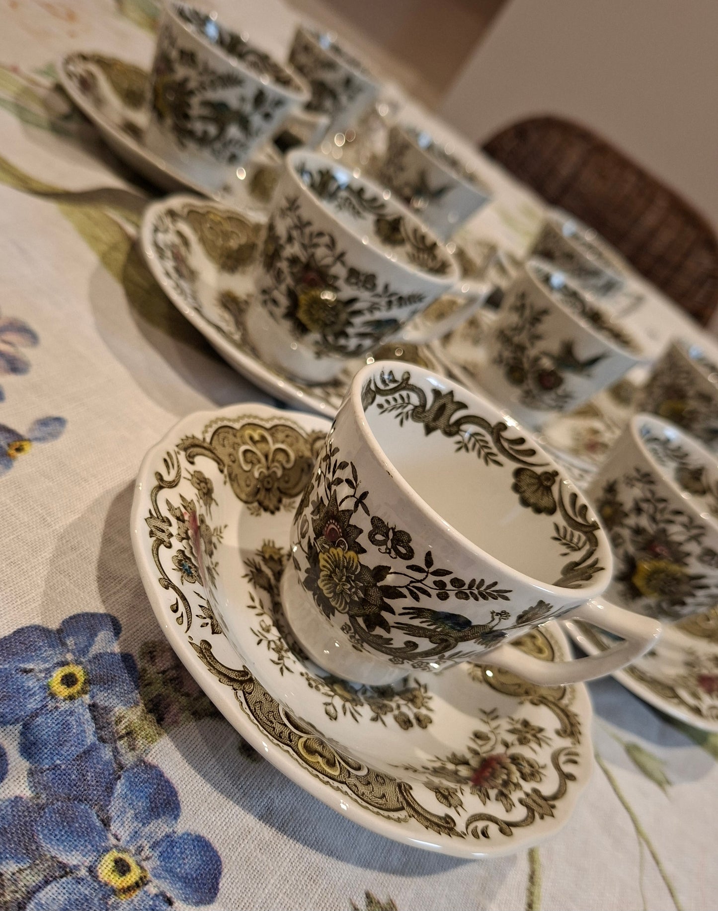 Tasses avec soucoupes – Ridgway of Staffordshire, modèle Windsor