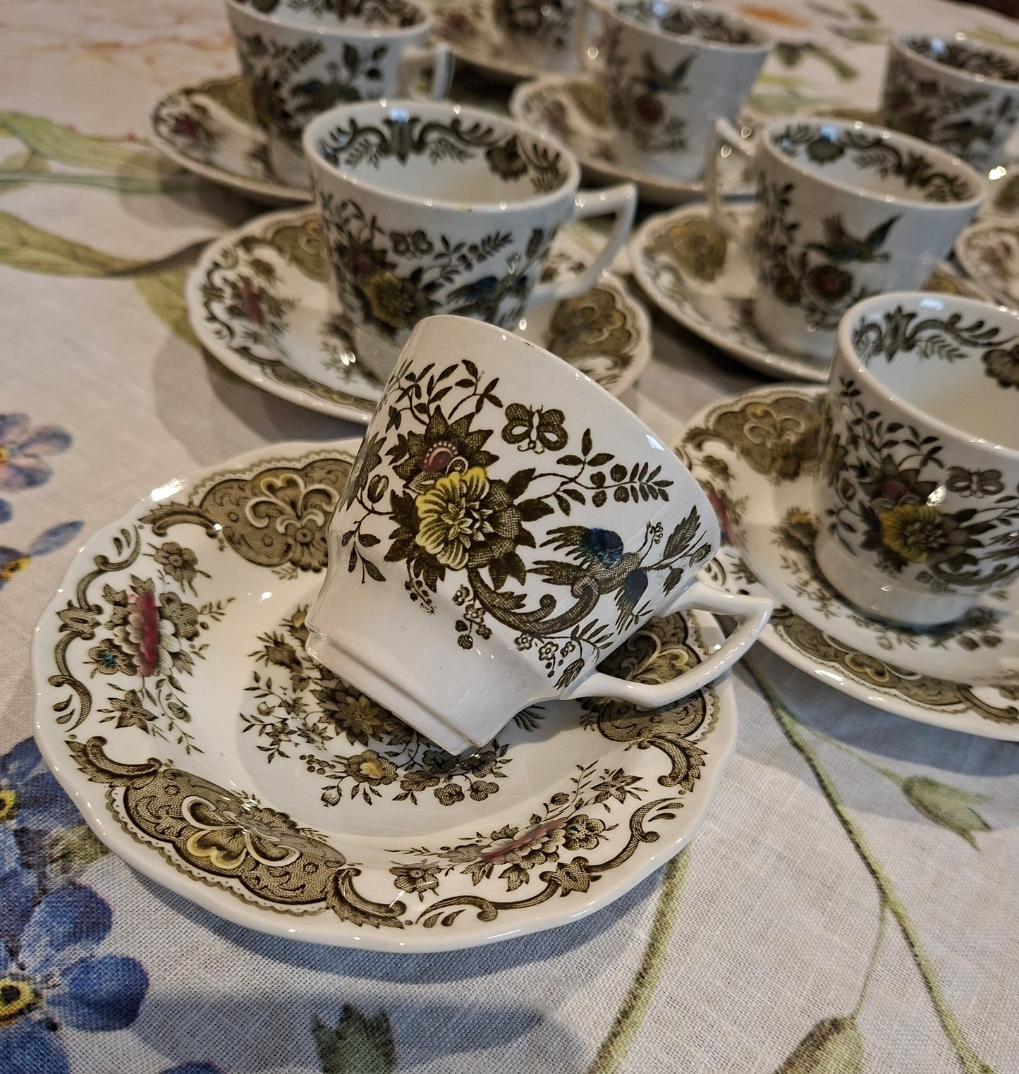 Tasses avec soucoupes – Ridgway of Staffordshire, modèle Windsor