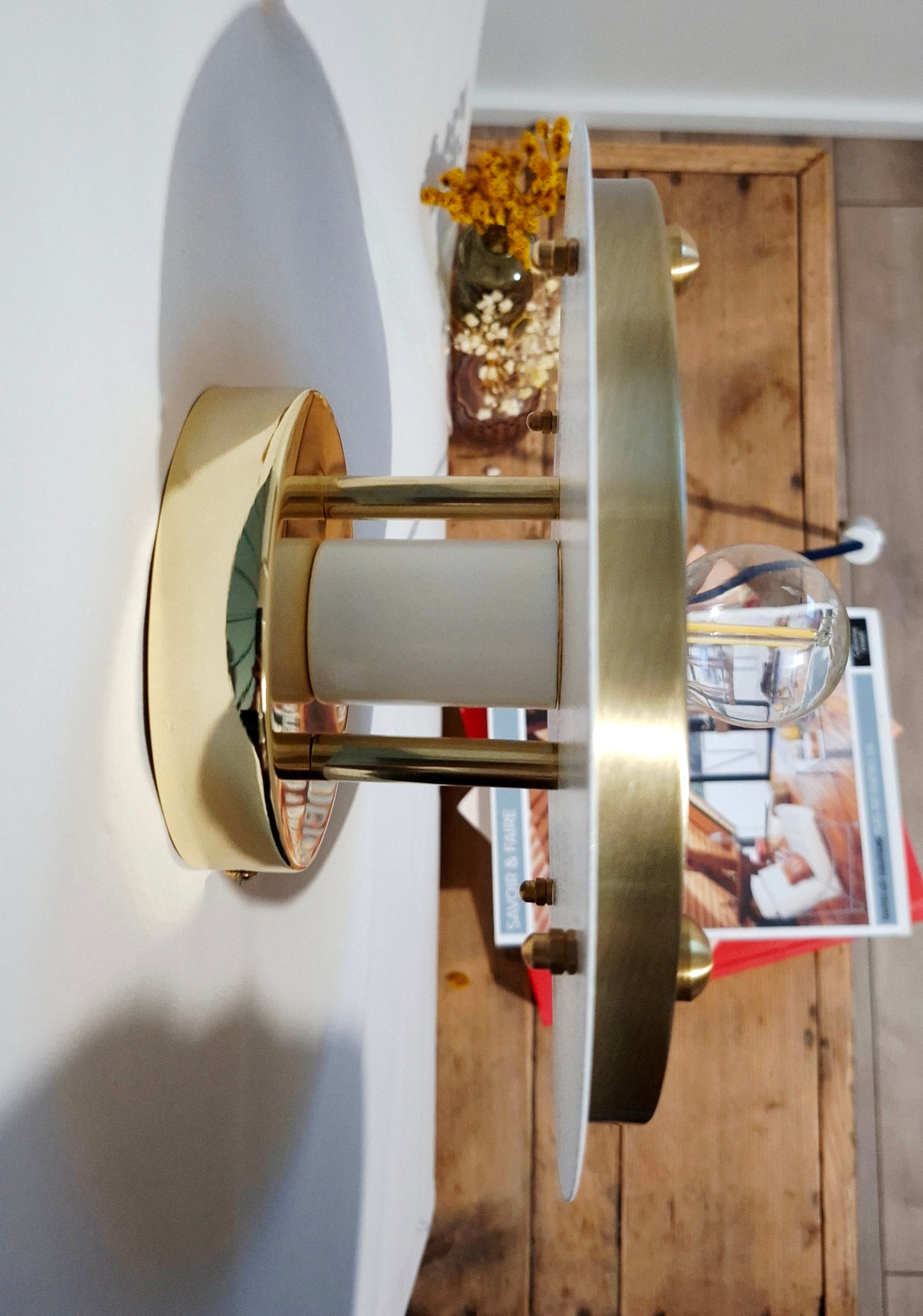 Luminaire Céleste déjà confectionné -Câble Textile Bleu