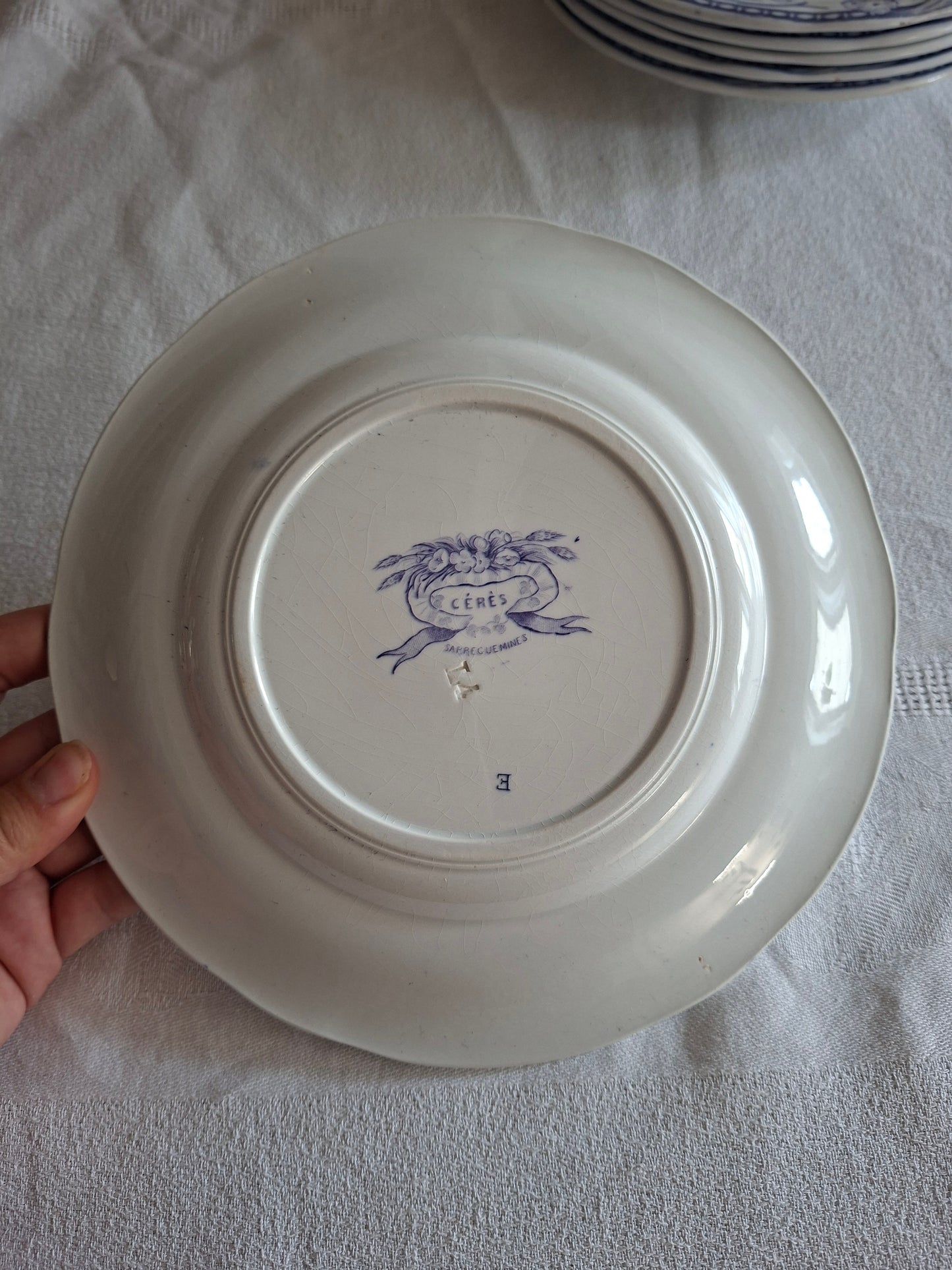 Lot de 6 assiettes à dessert n°3 en faïence de Sarreguemines – Modèle Cérès
