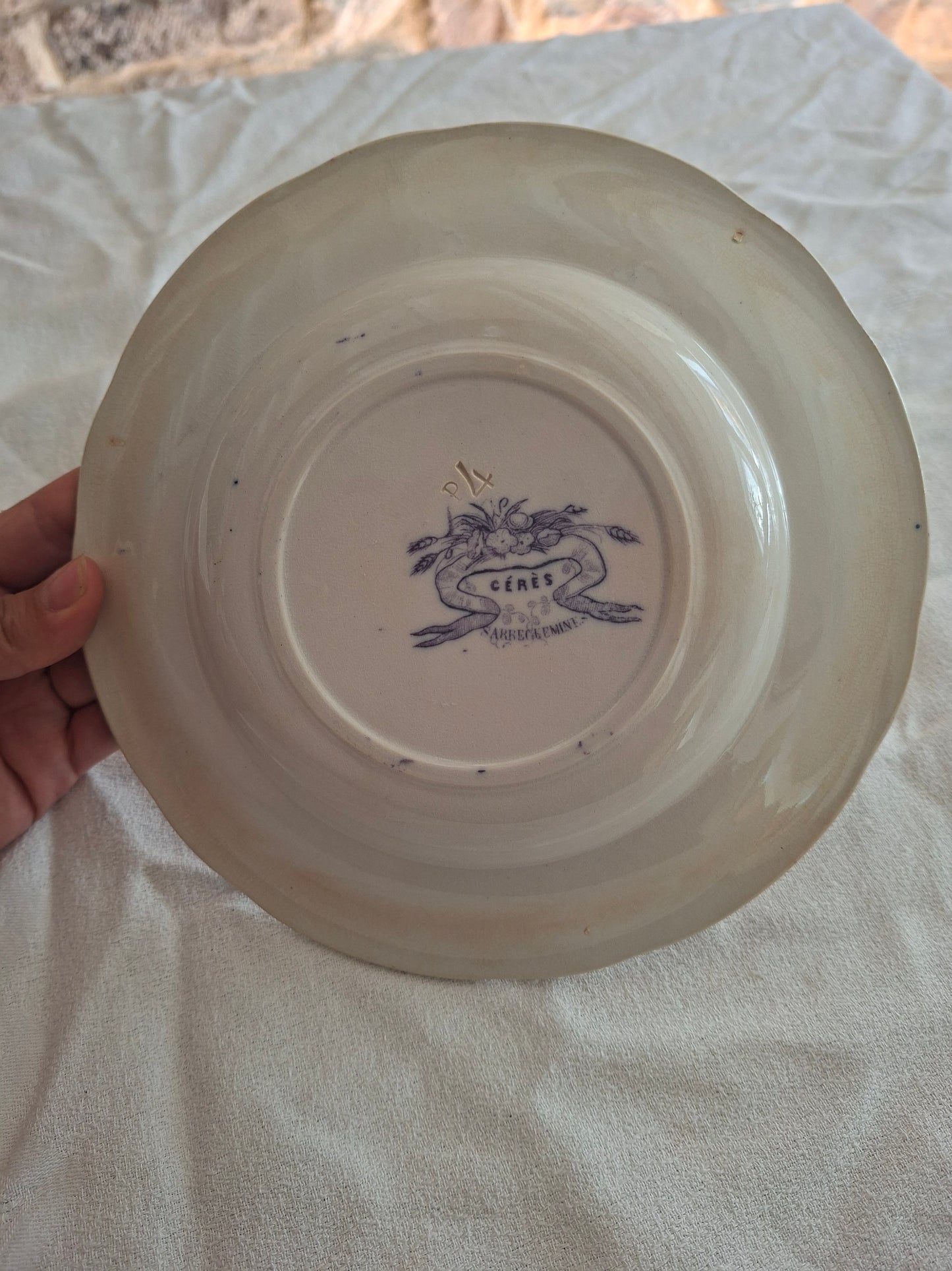 Lot de 6 assiettes creuses en faïence de Sarreguemines – Modèle Cérès