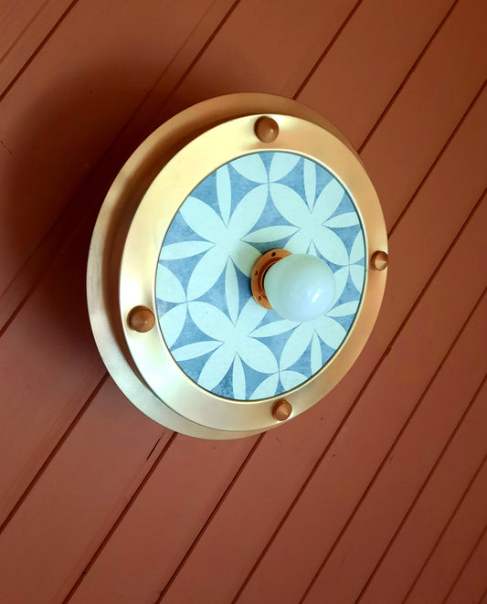 Luminária Celestial Vermelho Dourado