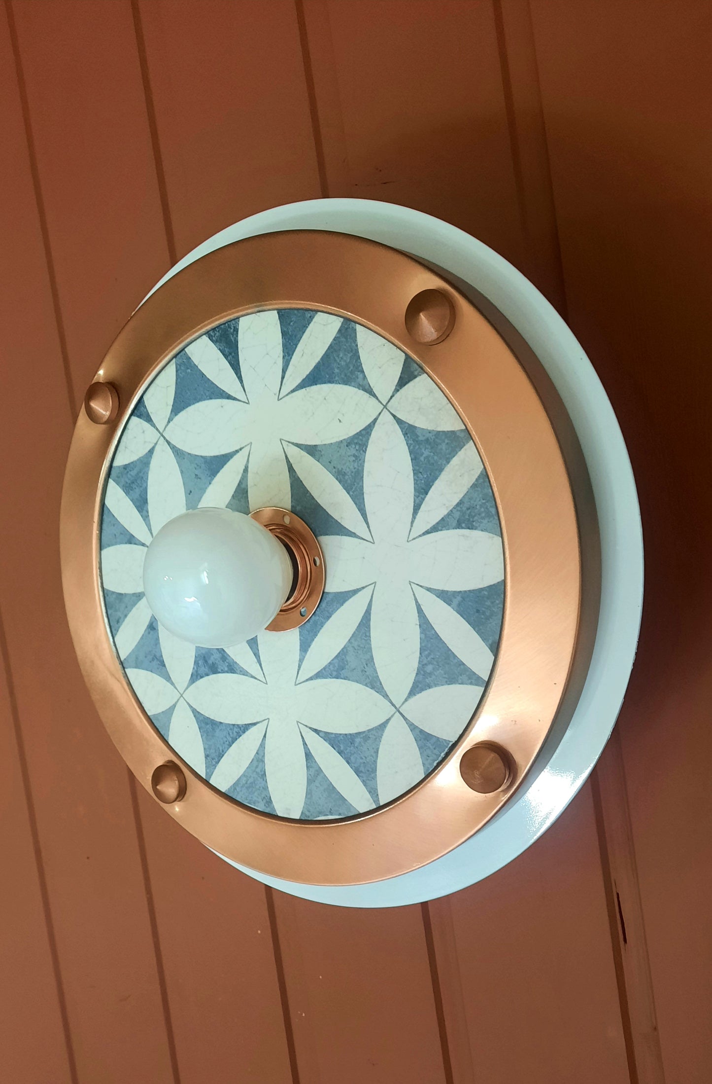 Luminária Celestial Vermelho Dourado