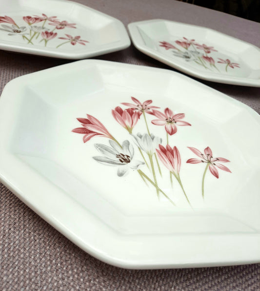 Pratos de sobremesa de flores