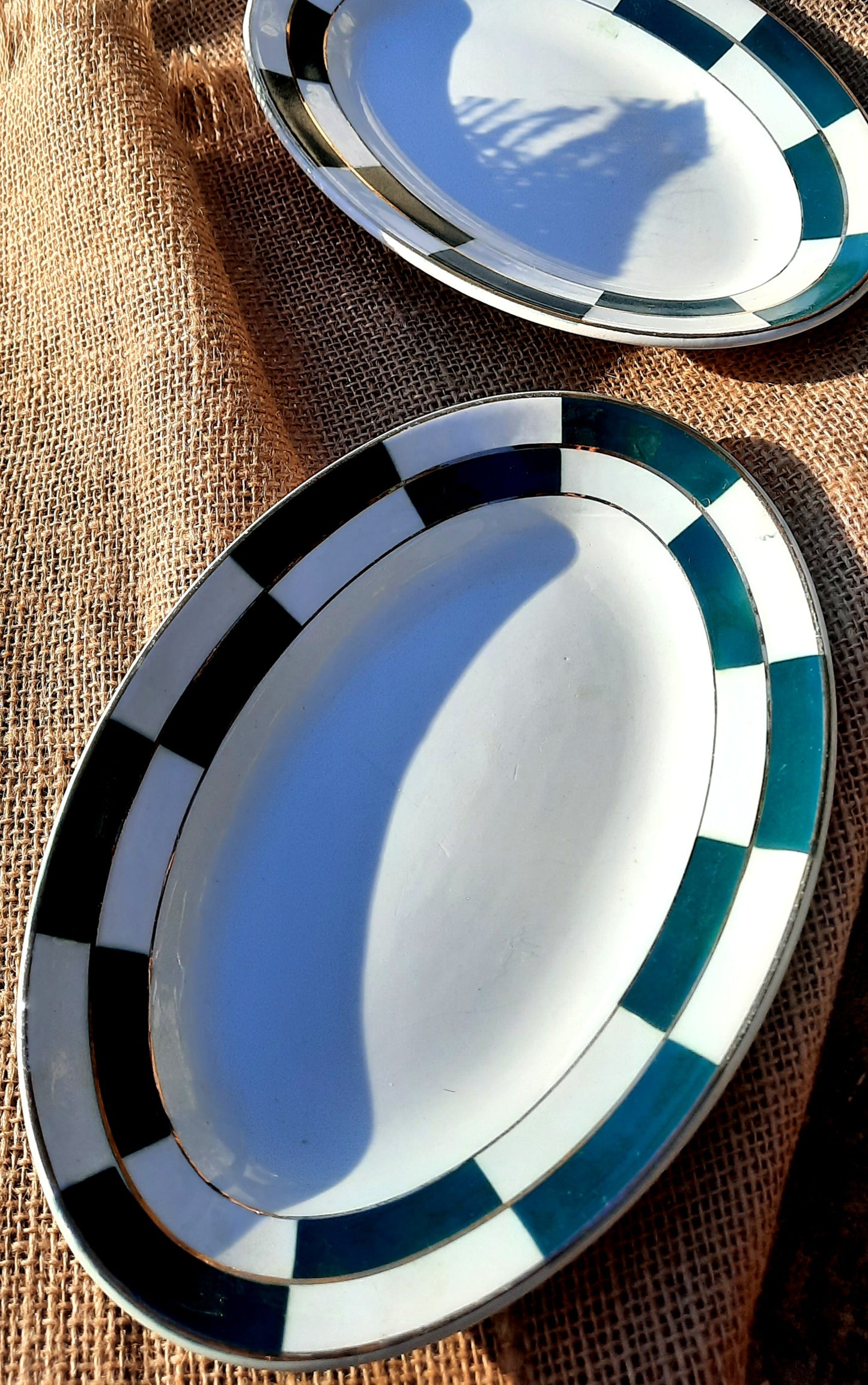 Duo de pratos de meia porcelana KG Lunéville